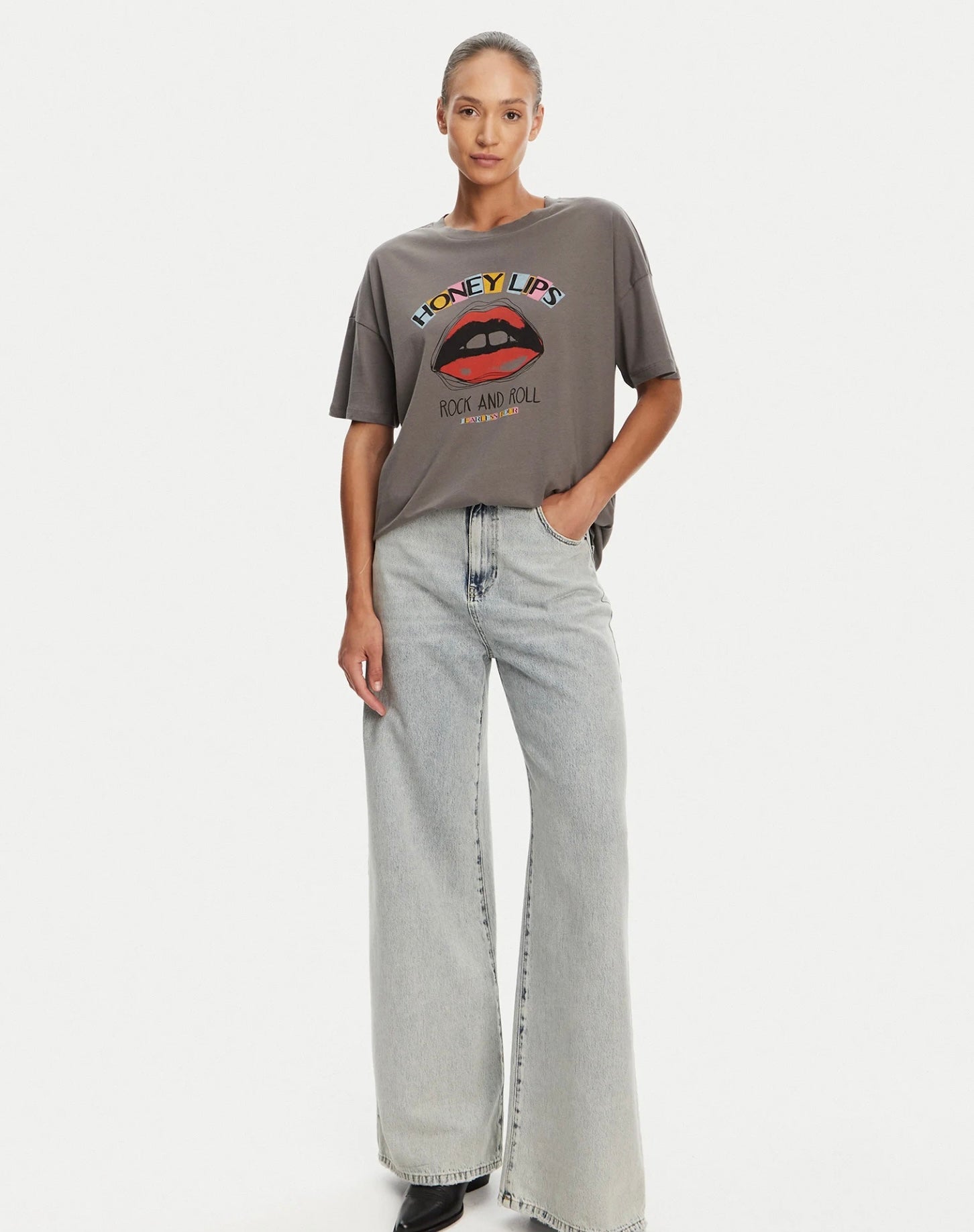 NOISY MAY IDA SS VINTAGE PRINT T-SHIRT