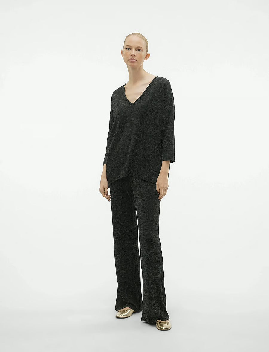 VERO MODA KANVA 3/4 V-NECK TOP LX JRS GA