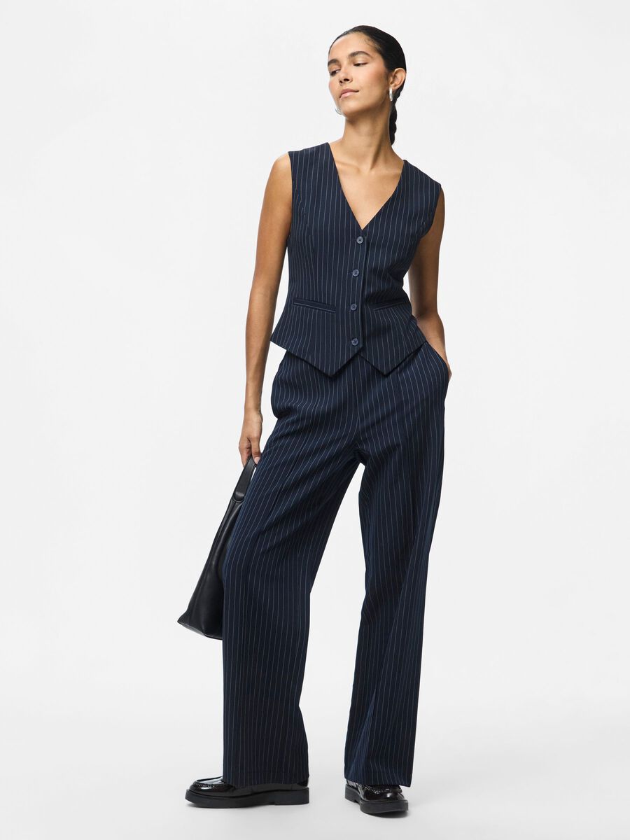 PIECES BOZZY HW WIDE STRIPED PANTS