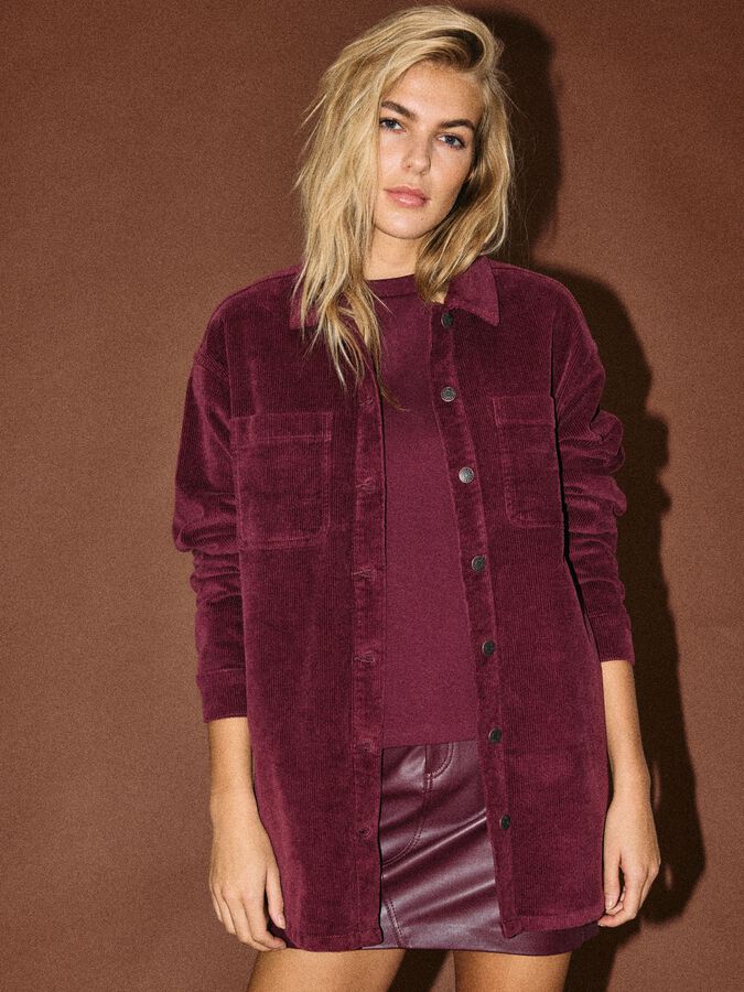 NOISY MAY ALVA LS SHACKET COLORED CORDUROY