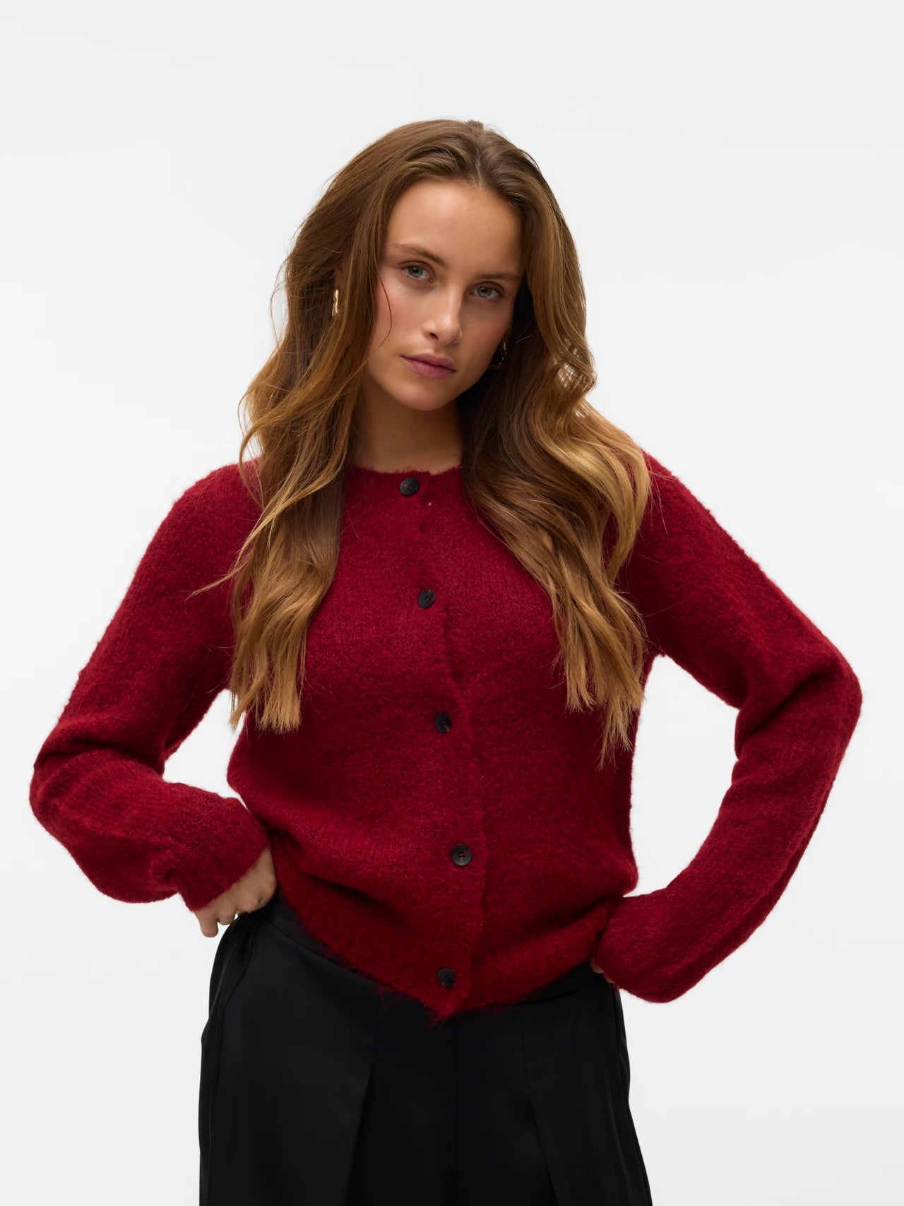 VERO MODA NOVAH LS ONECK BUTTON CARDIGAN