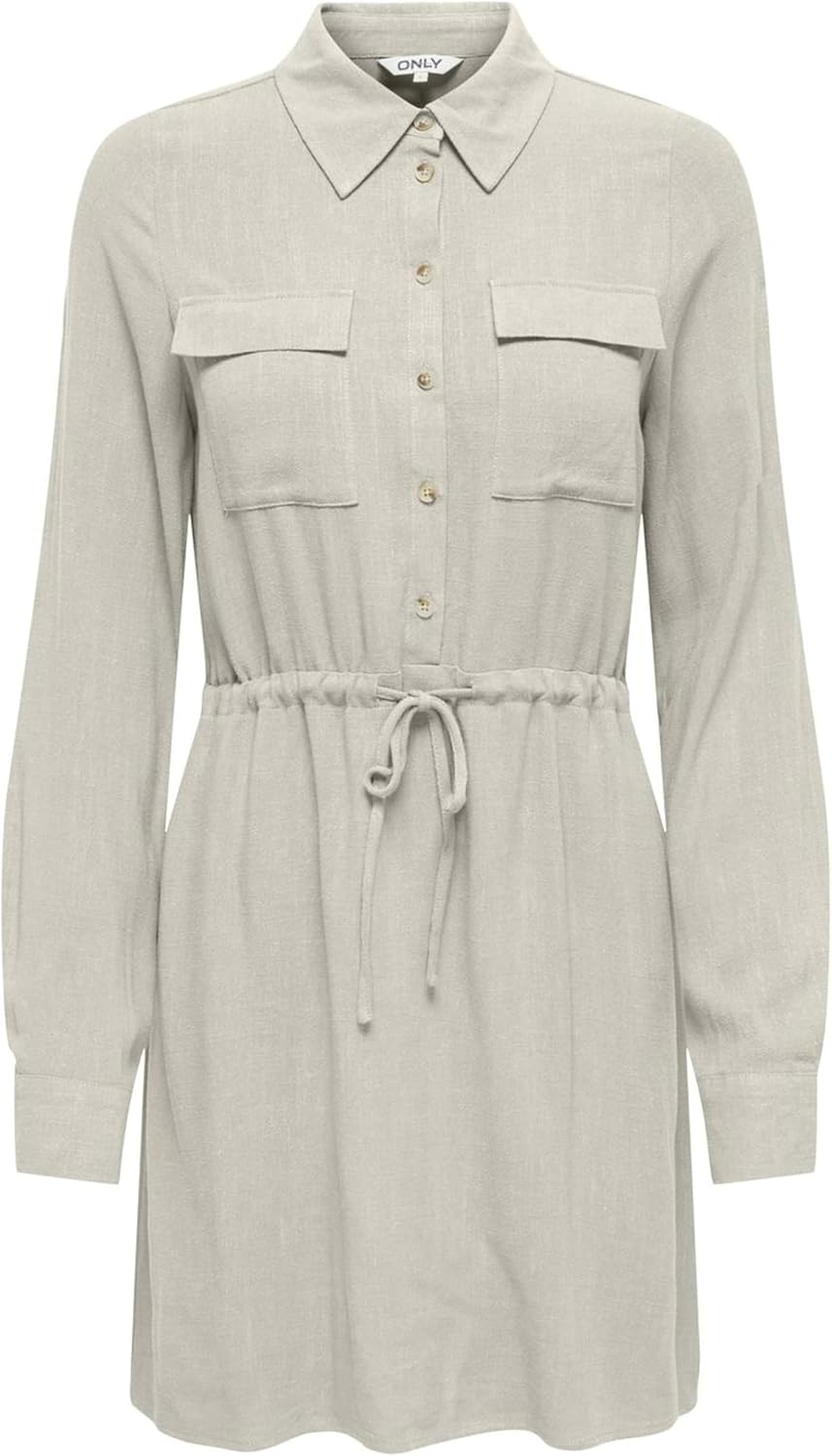 ONLY SIESTA L/S LINEN SHIRT DRESS