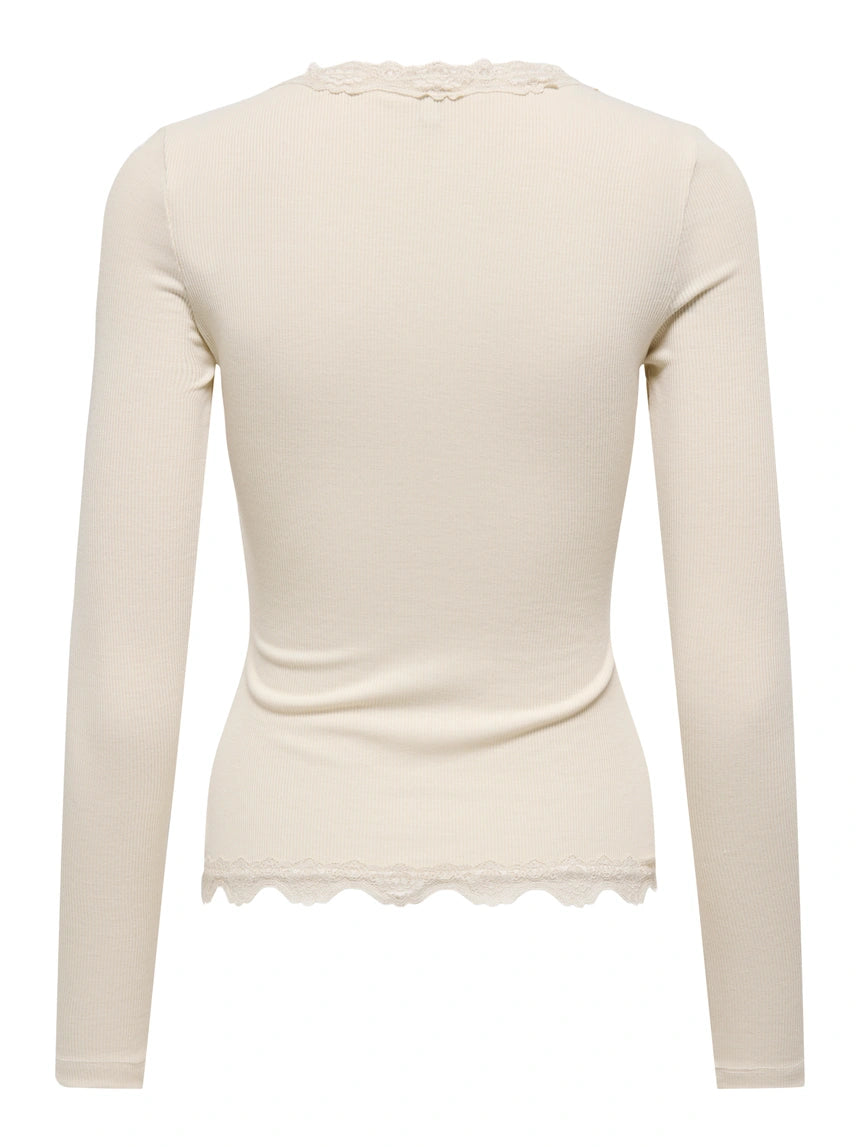 ONLY ENEA L/S LACE MIX PLACKET TOP