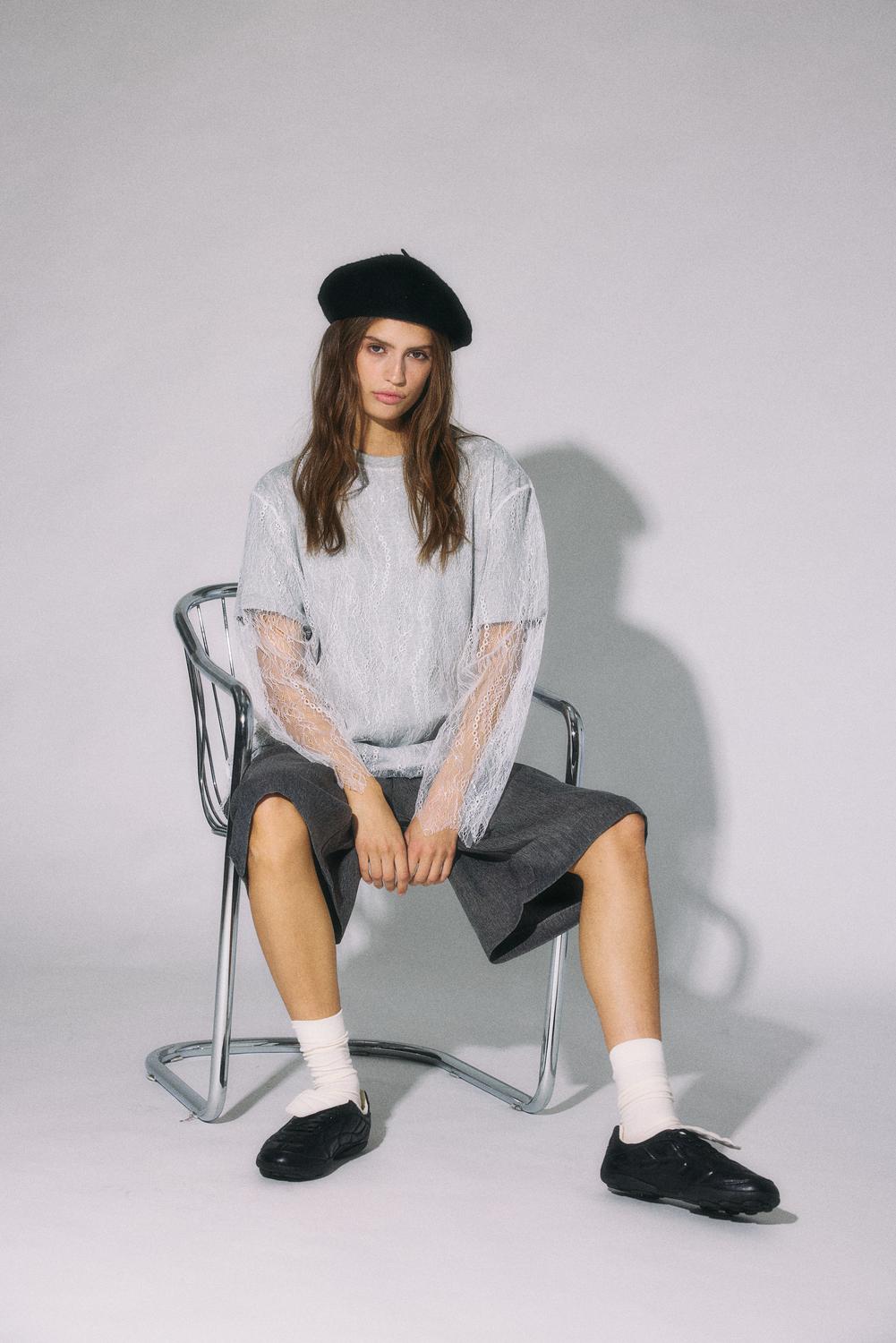 NOISY MAY BIANKA L/S DOUBLE LAYER LACE TEE