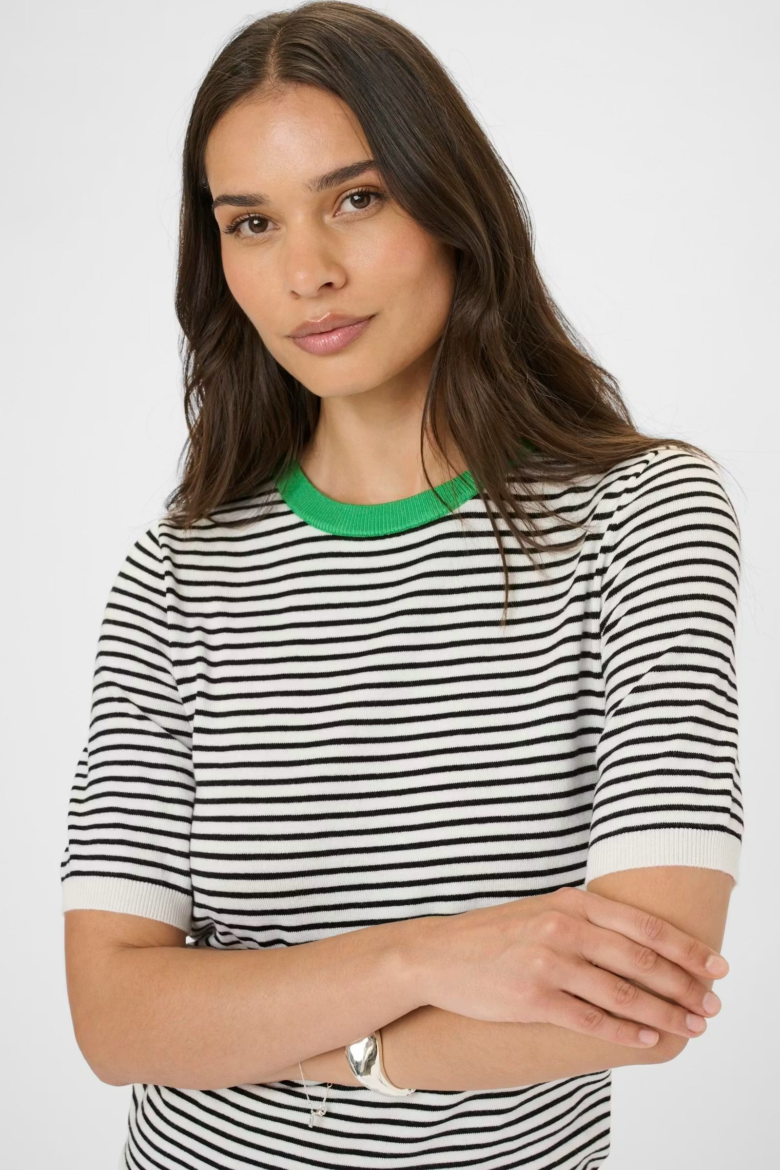 KAFFE LIZZA NARROW STRIPED PULLOVER