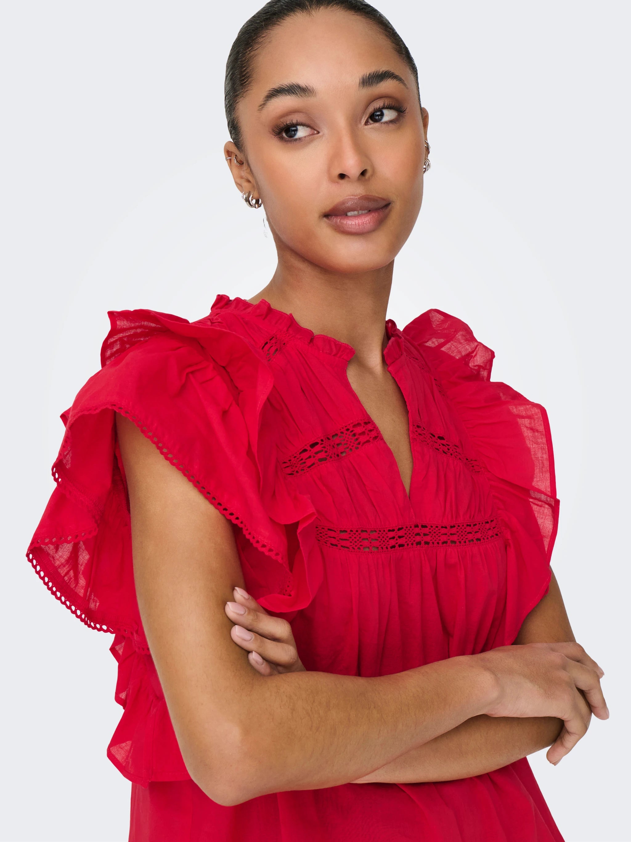 ONLY SUNNY LIFE CAPSL FRILL TOP