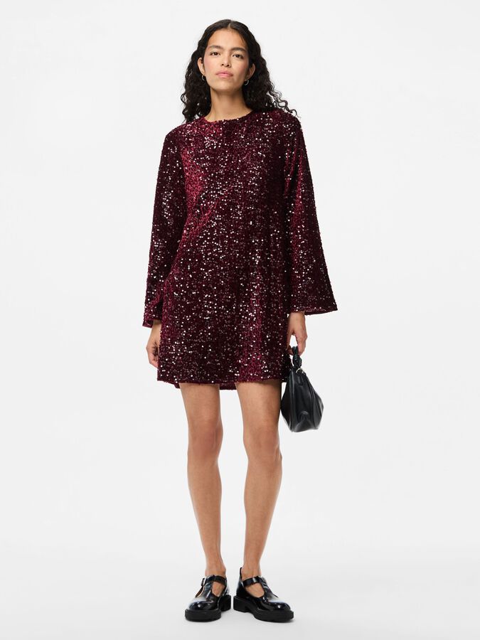 PIECES KAM LS DEEP BACK BOW DRESS