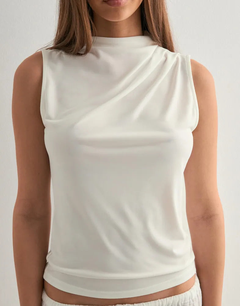 PIECES MADISON SL DRAPED TOP
