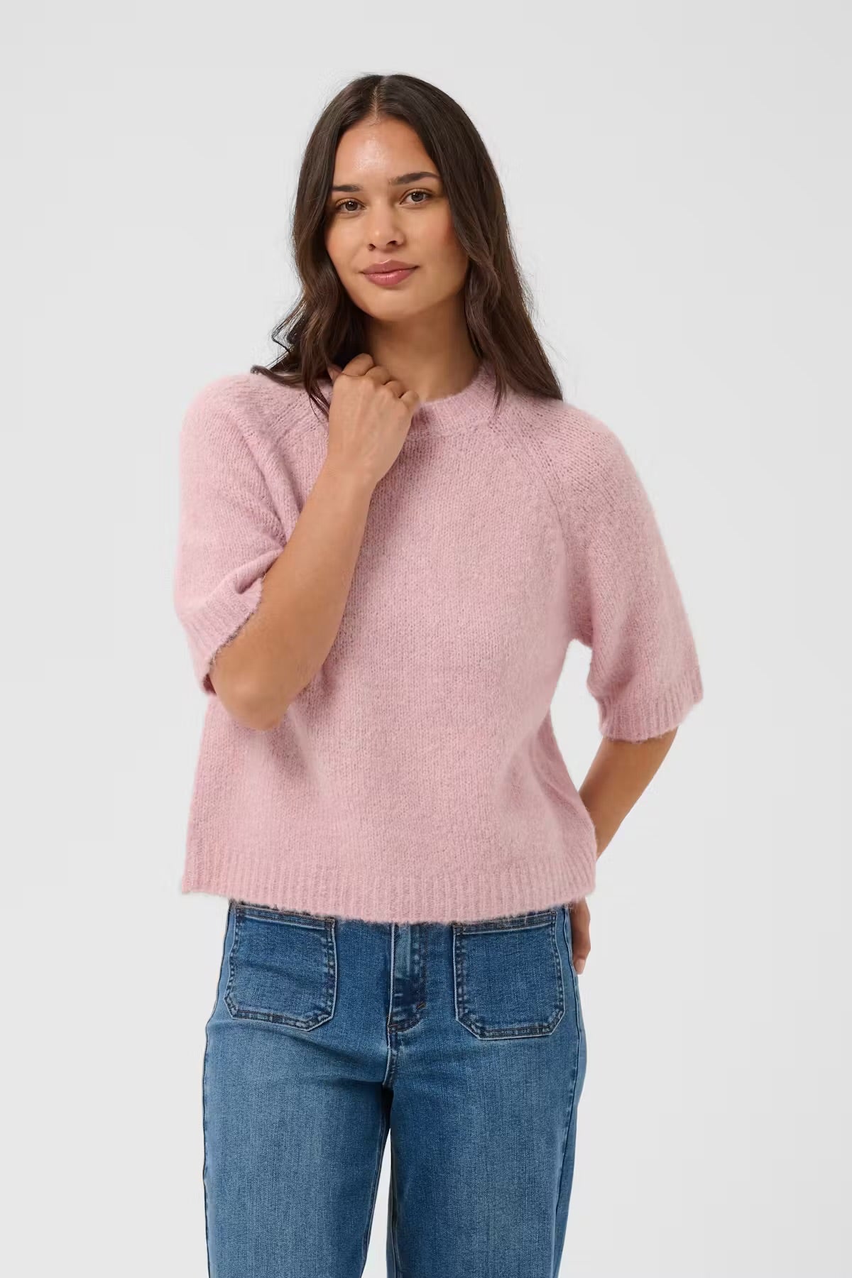 KAFFE EMILIE CROPPED KNIT PULLOVER