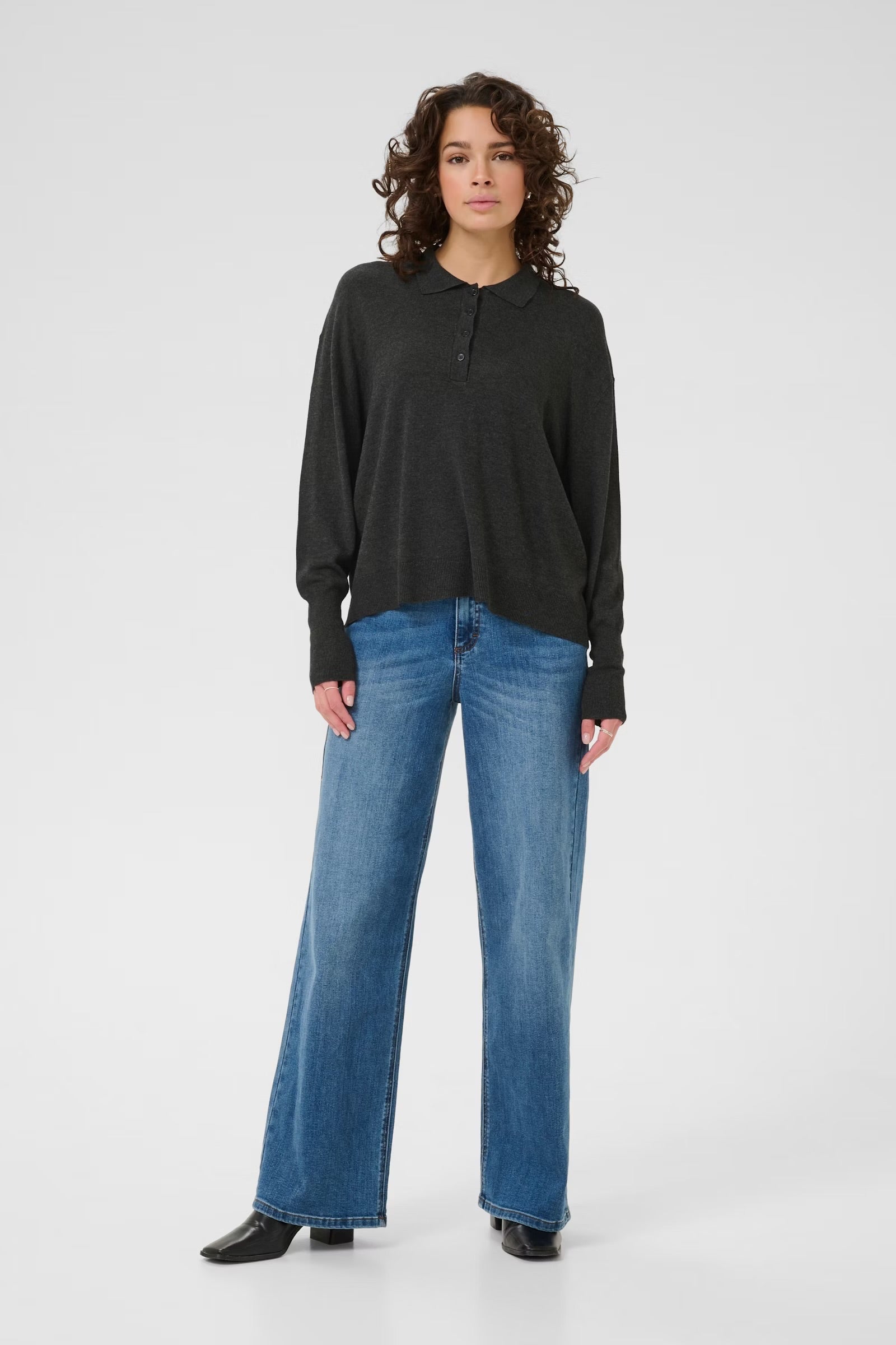KAFFE LIZZA POLO PULLOVER