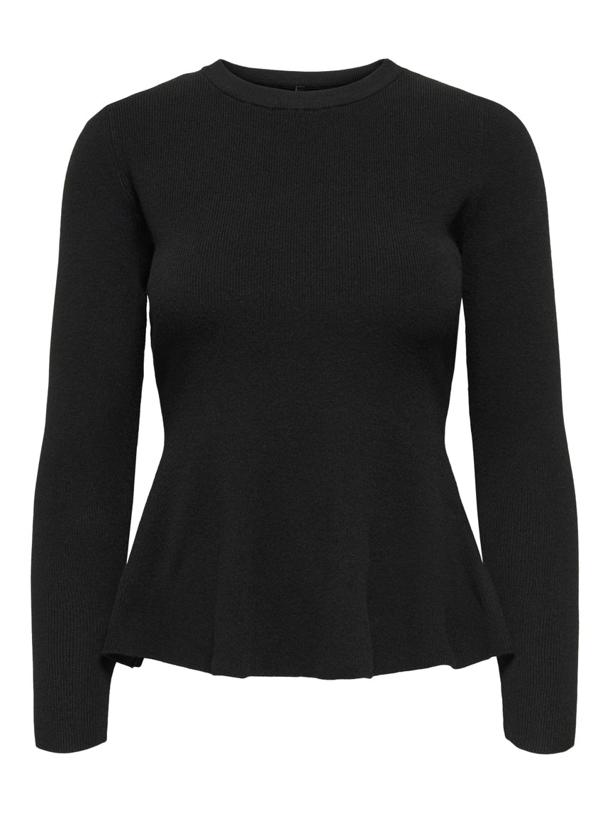 ONLY COCO LIFE LS RIB ONECK PEPLUM