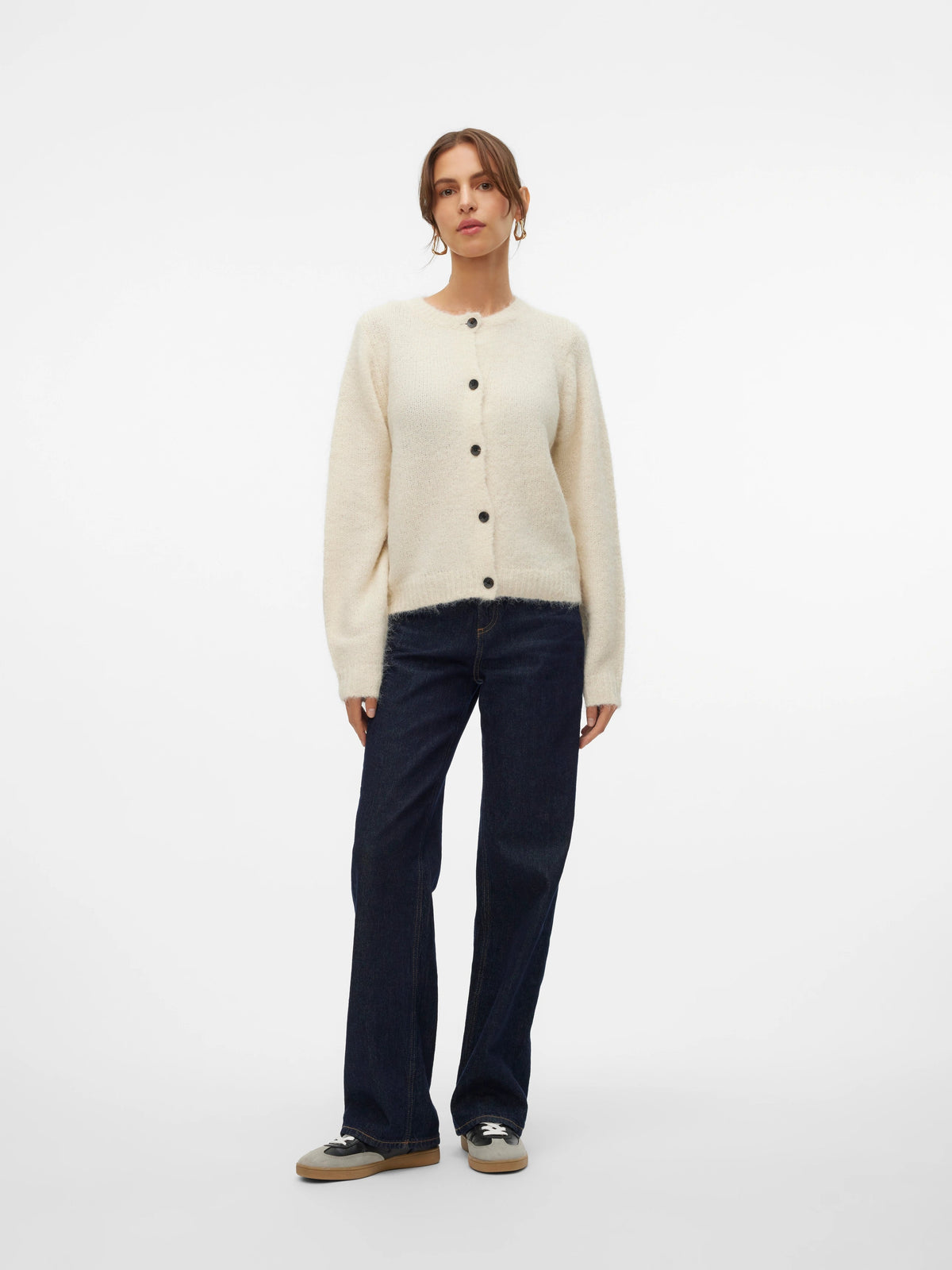 VERO MODA NOVAH LS O-NECK BUTTON CARDI GA NOOS