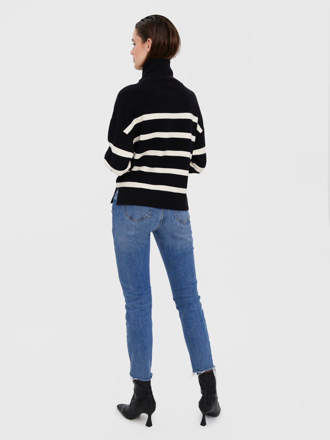 VERO MODA SABA STRIPE LS HIGHNECK BLOUSE