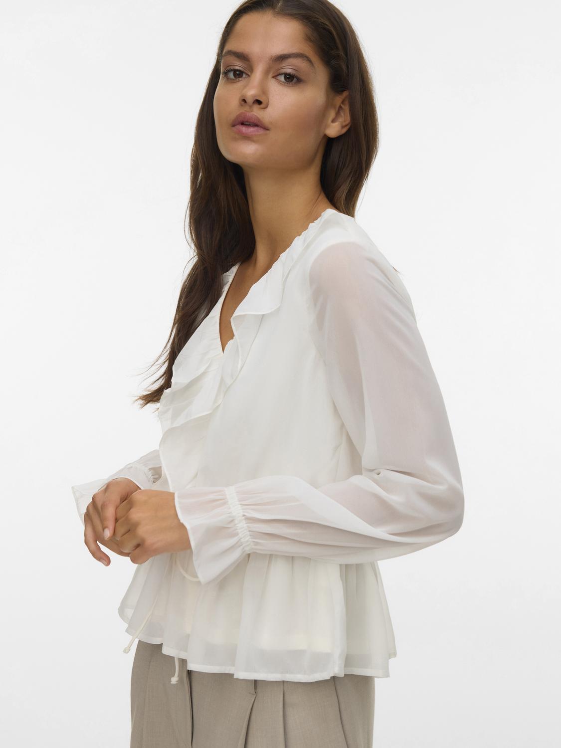 VERO MODA DORA LS FRILL TOP