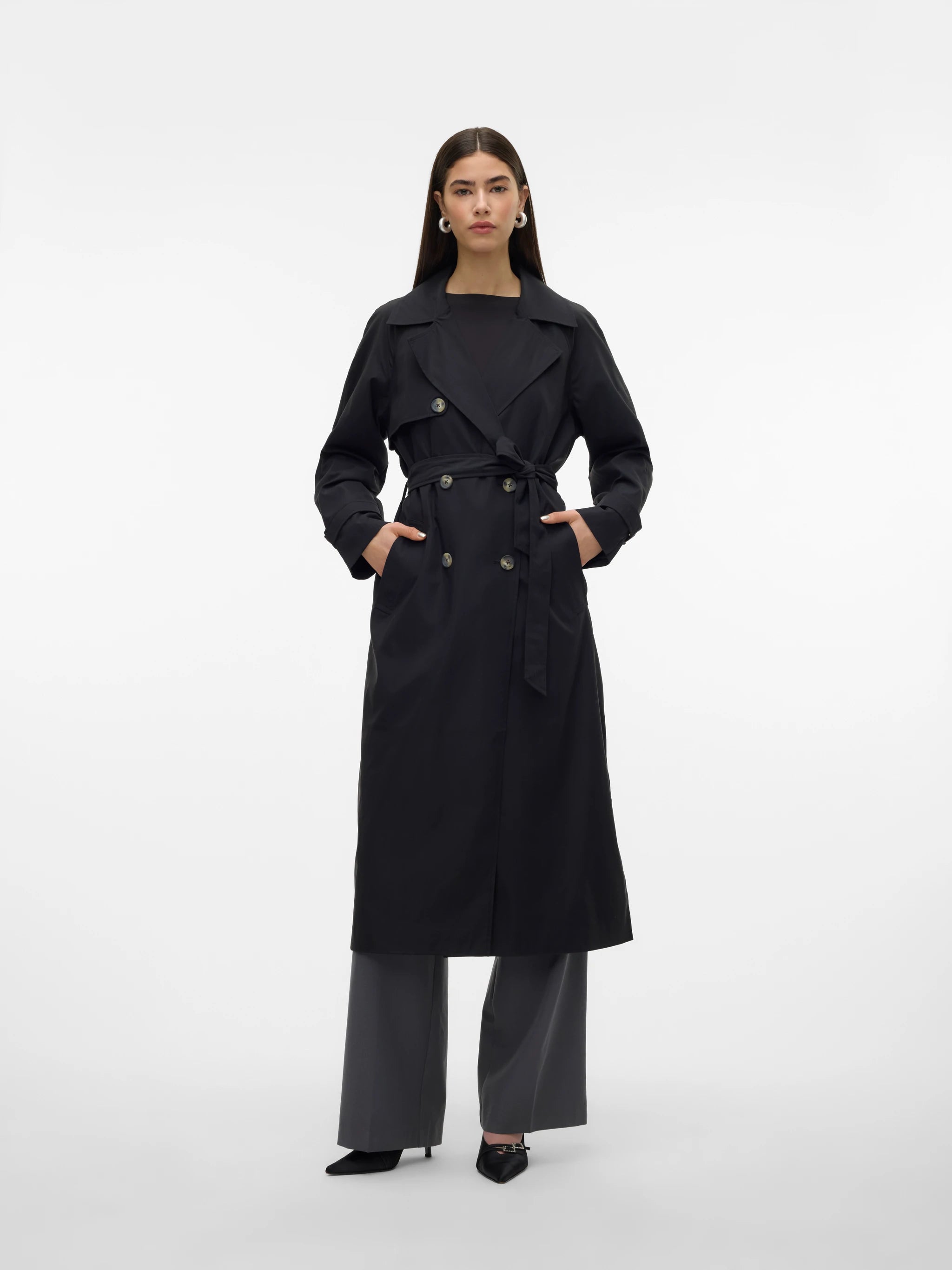 VERO MODA TESSA GOLD LONG TRENCHCOAT