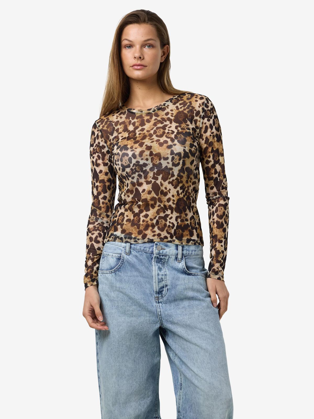 NOISY MAY JUDITH L/S MESH TOP