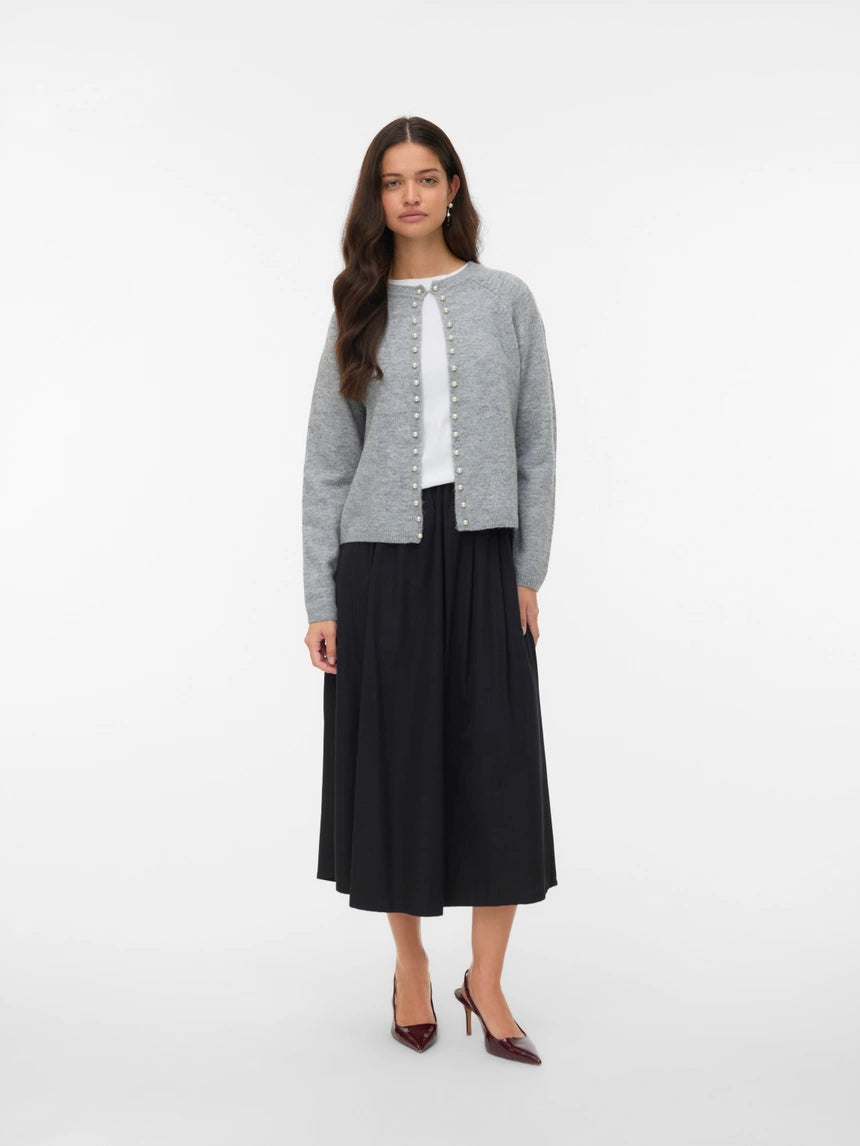 AWARE MAGALENE LS O-NECK PEARL CARDIGAN