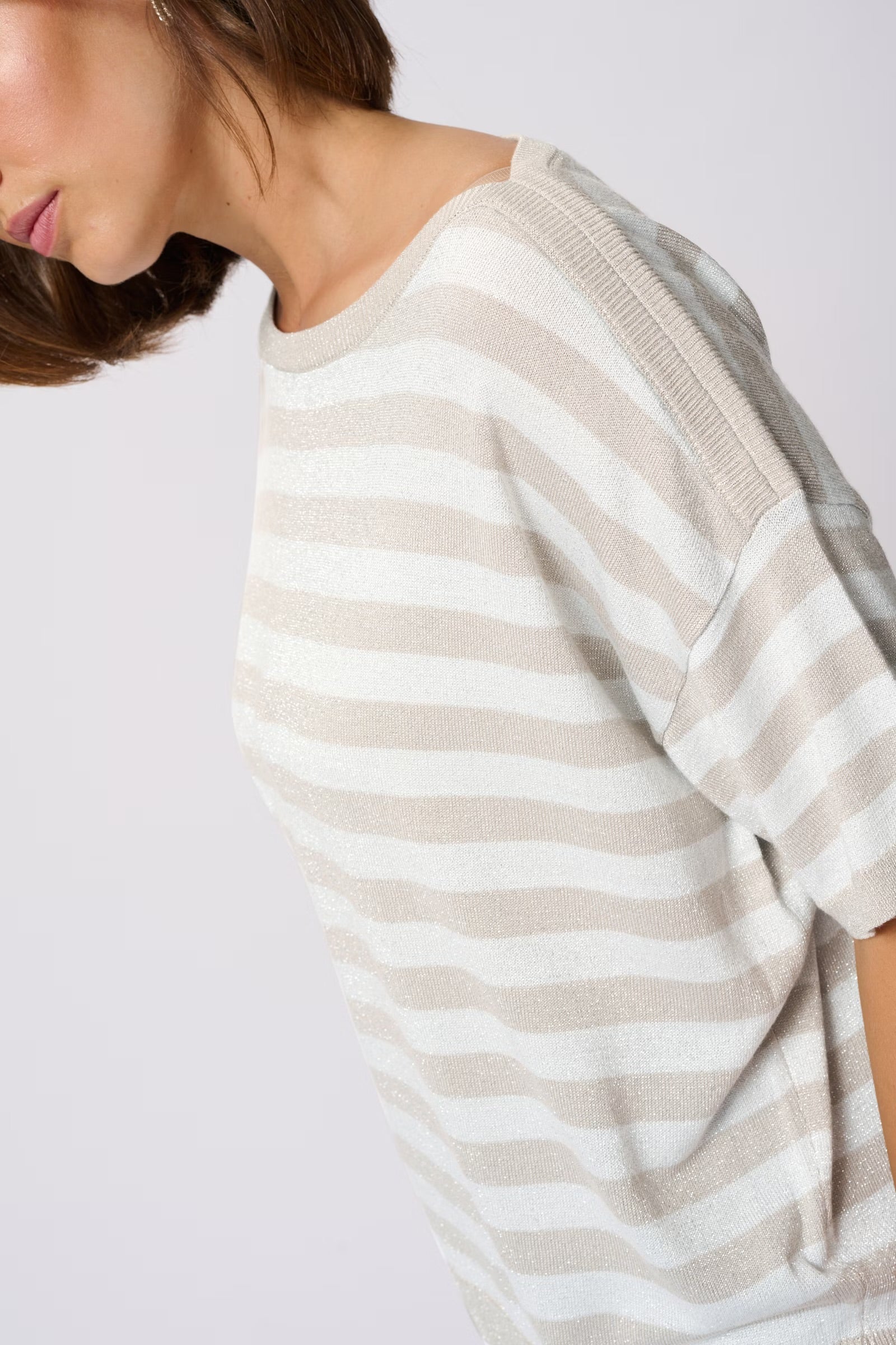 KAFFE REGINA STRIPED PULLOVER
