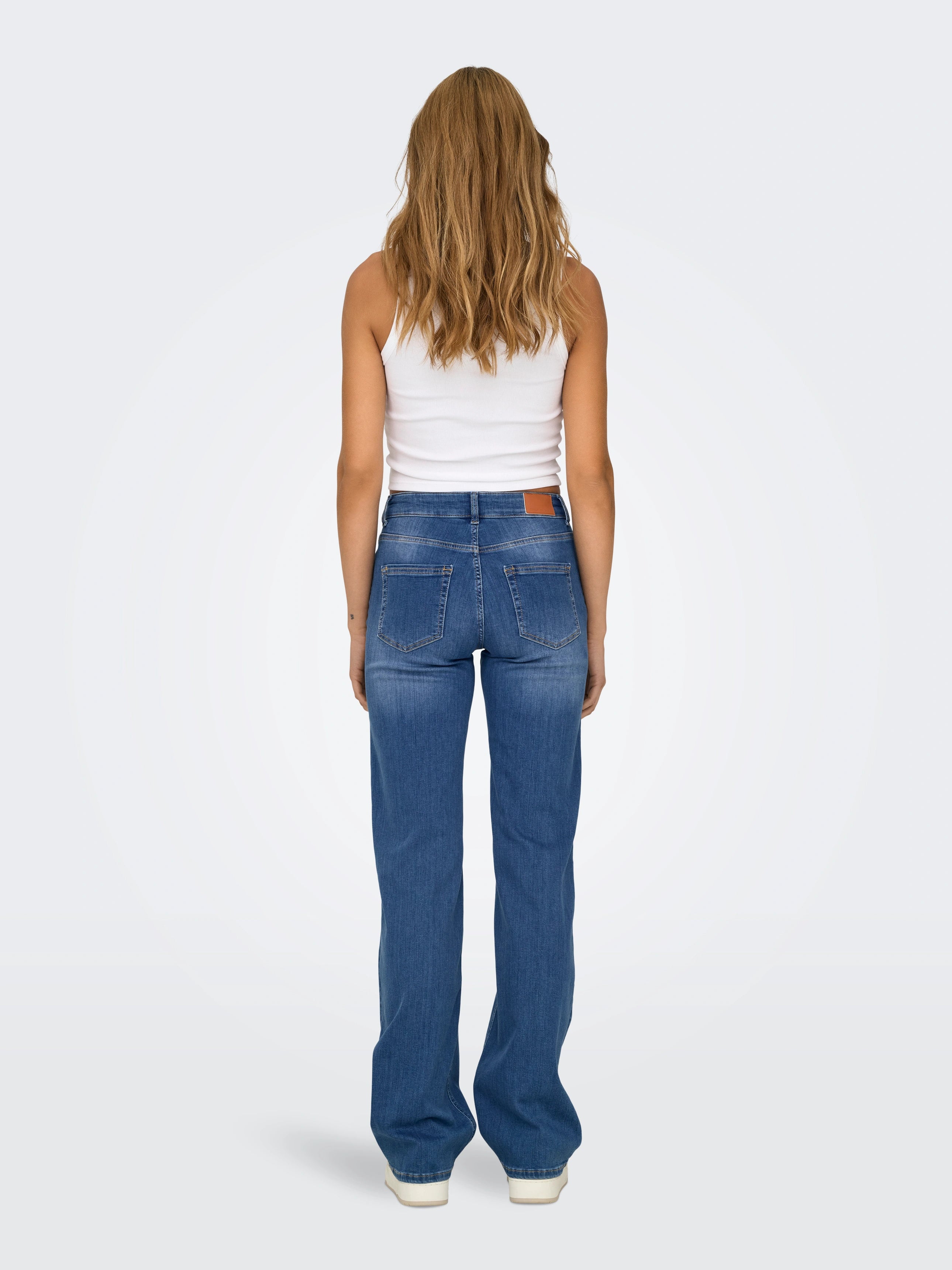 ONLY BLUSH MID STRAIGHT - MEDIUM BLUE DENIM