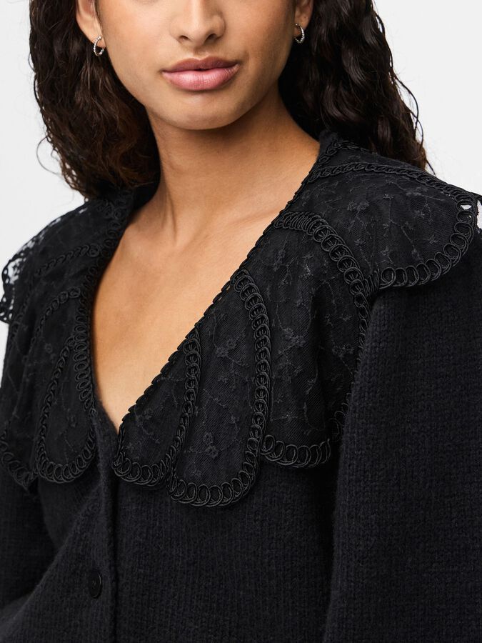 PIECES ABBY LS LACE COLLAR KNIT CARDIGAN