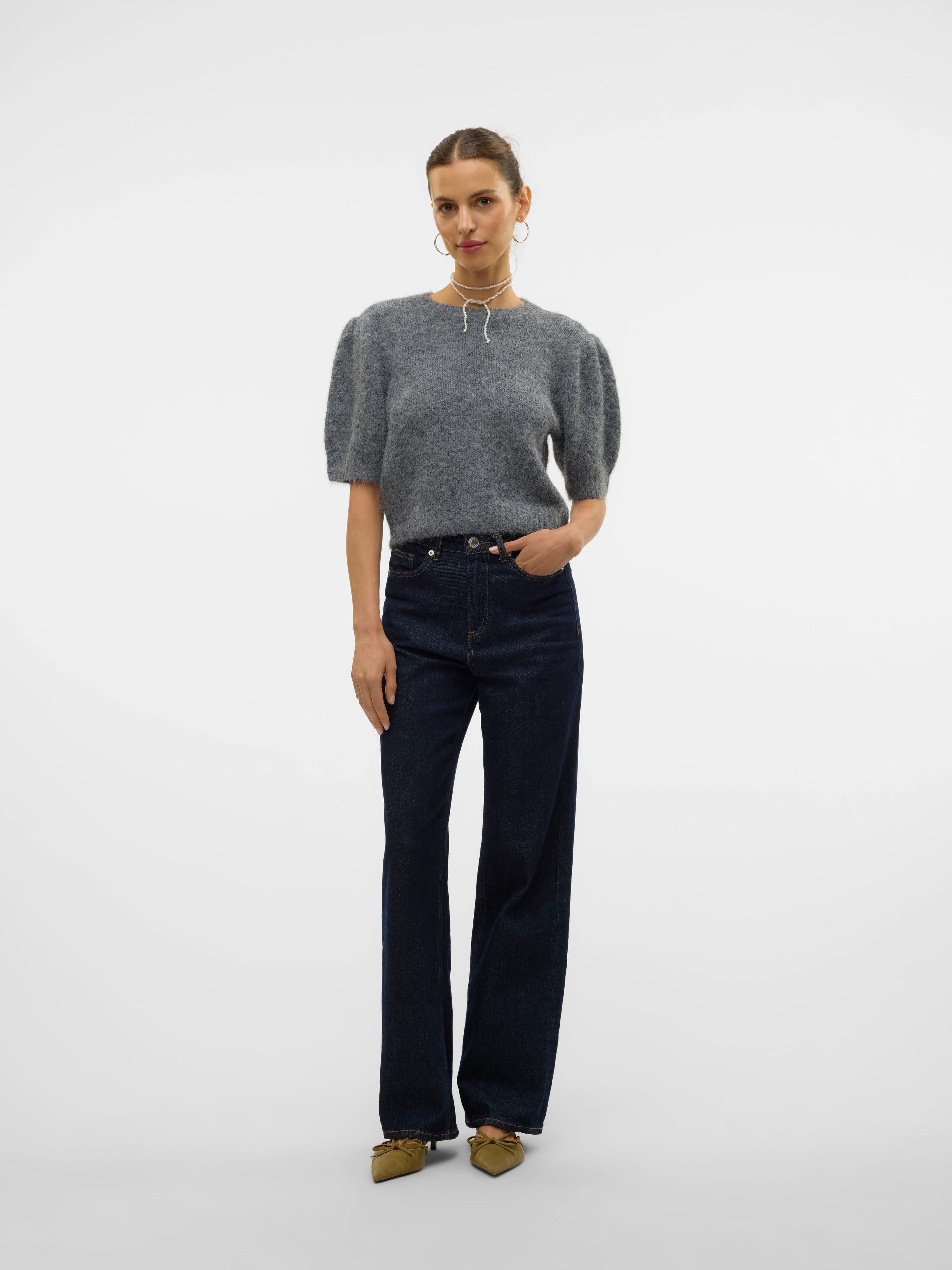 VERO MODA NOVAH SS O-NECK PUFF PULLOVER
