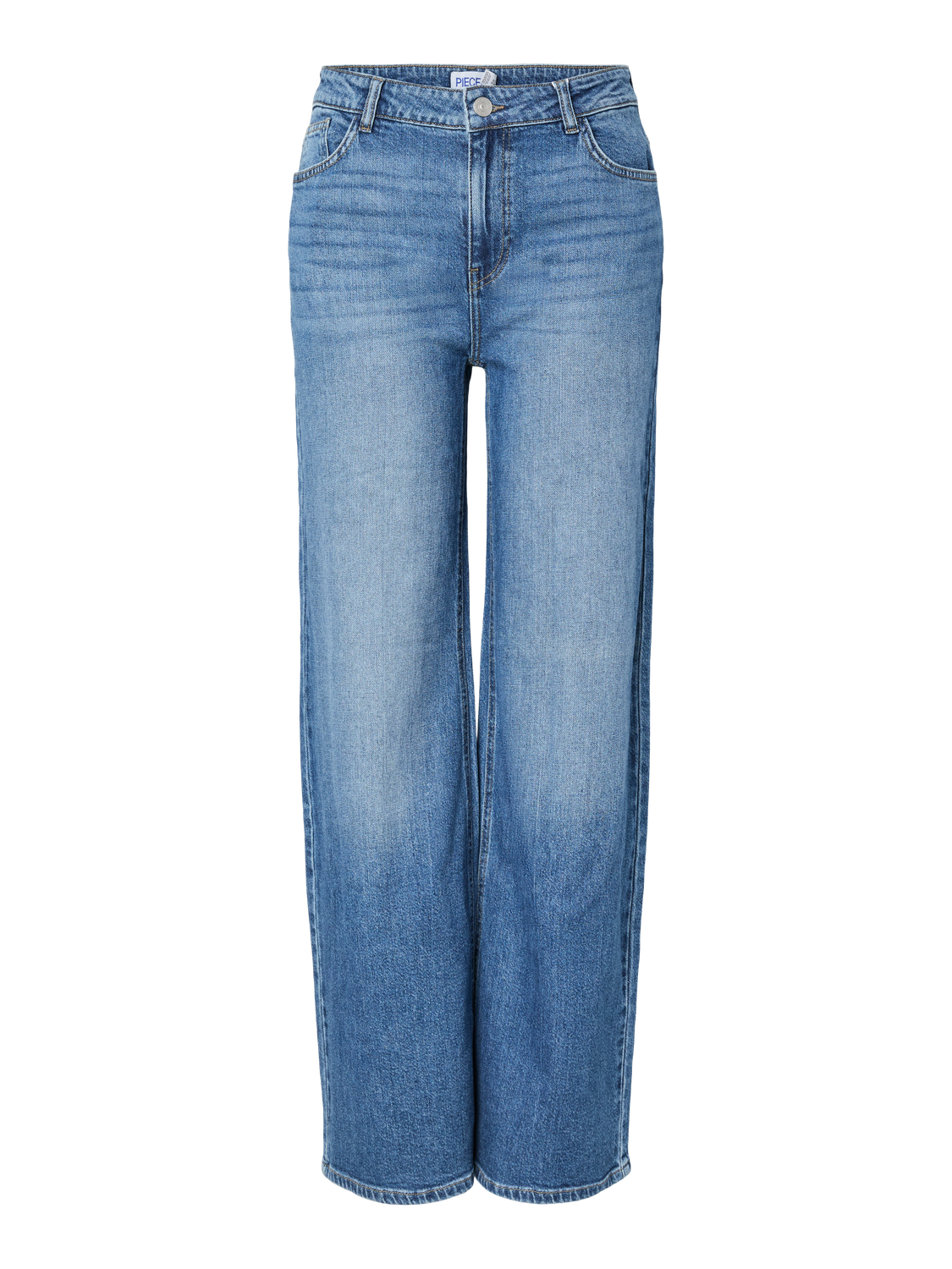PIECES SILKE MW WIDE JEANS - MEDIUM BLUE DENIM