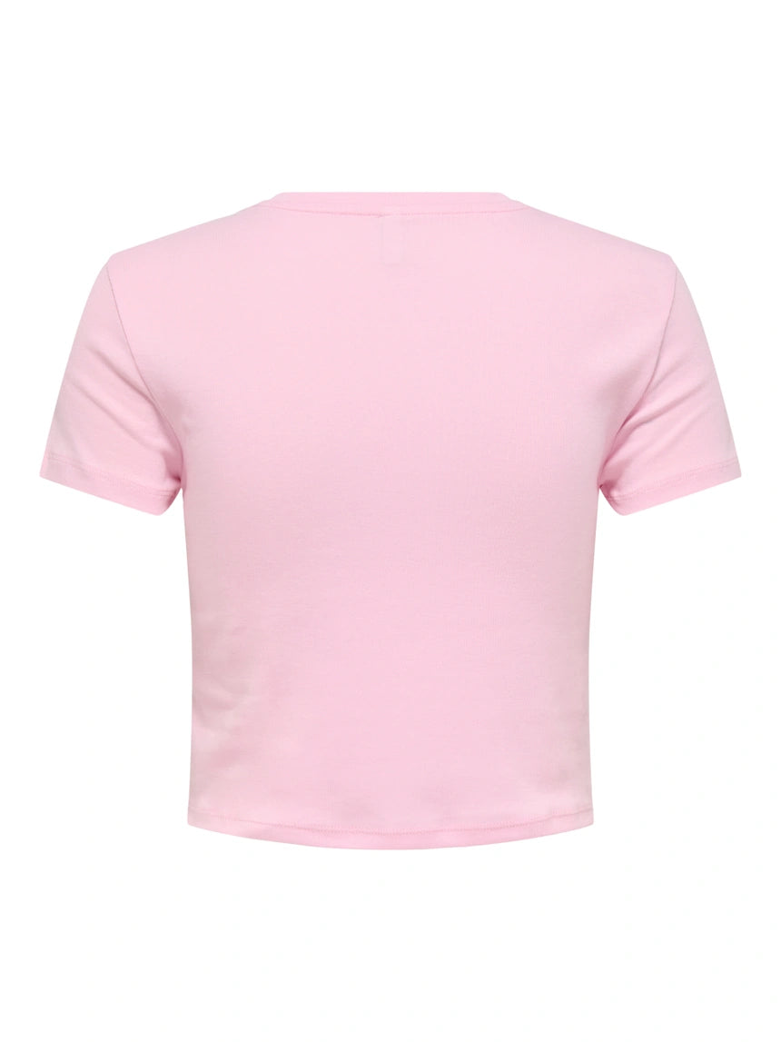 ONLY KIRA S/S BLING O-NECK SHORT TOP