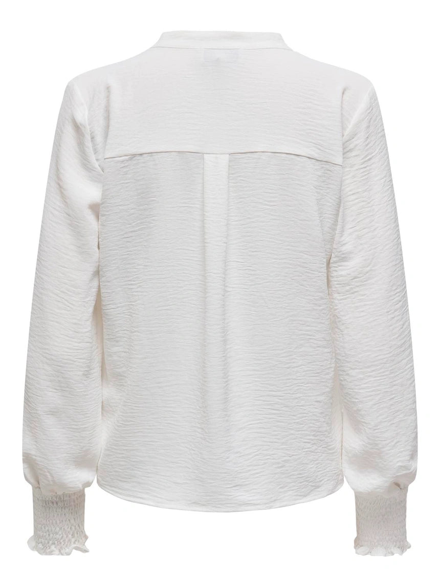 ONLY METTE V-NECK LS SMOCK TOP