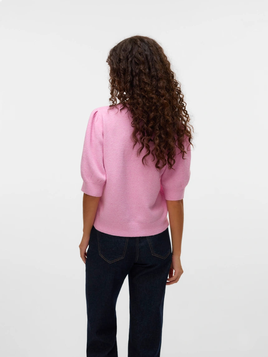 VERO MODA DOFFY 2/4 O-NEKCK PULLOVER - PINK