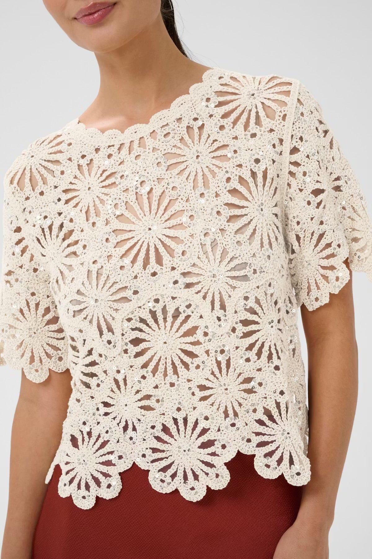 KAFFE CALLISTA SEQUINS KNIT TOP