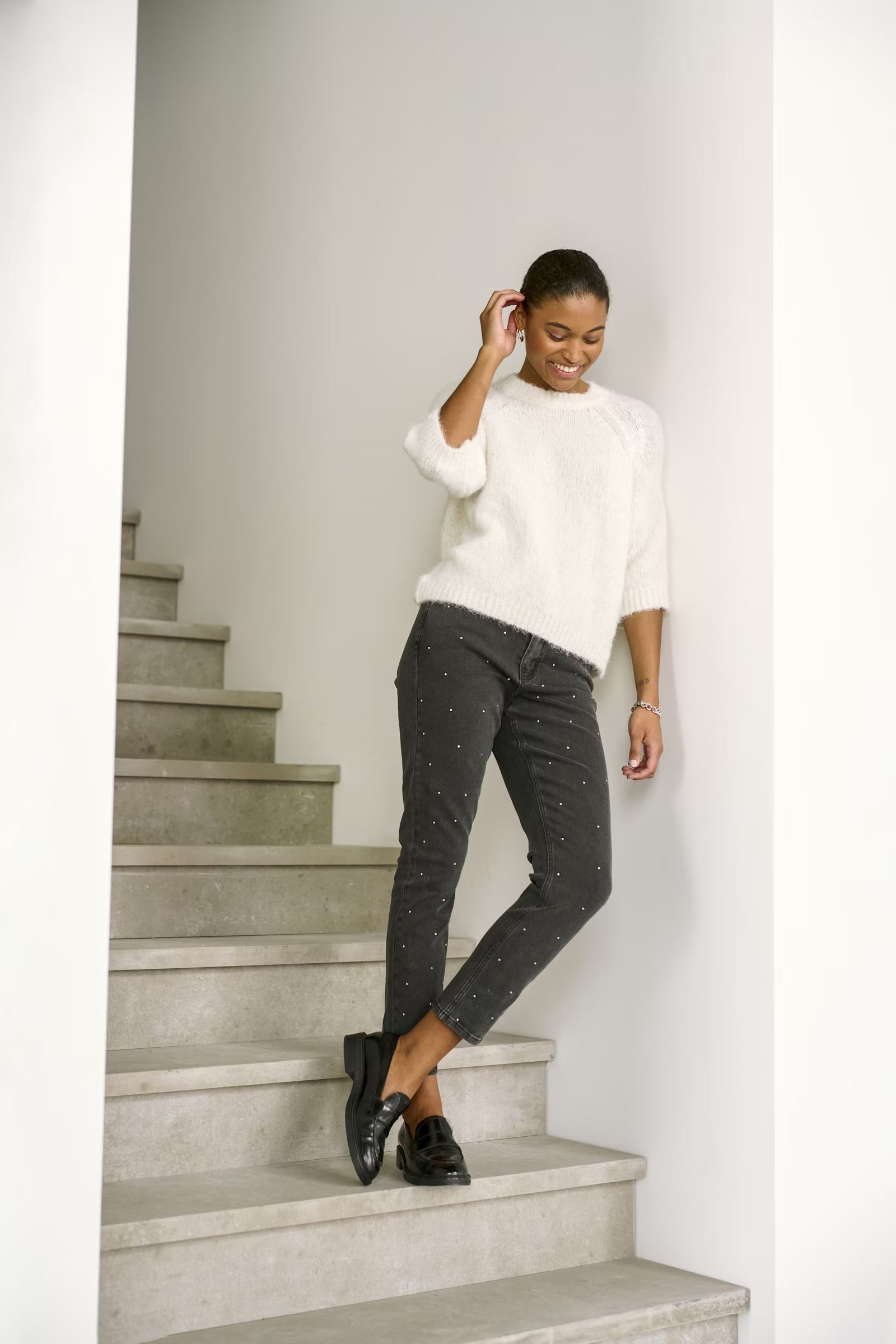 KAFFE EMILIE CROPPED KNIT PULLOVER