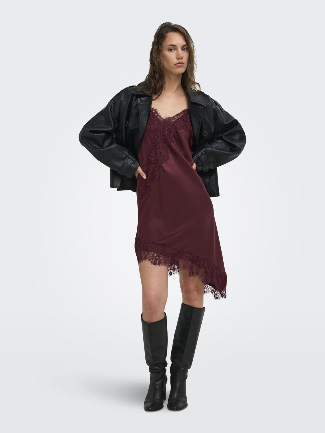 ONLY INDONA STRAP SATIN LACE DRESS WVN