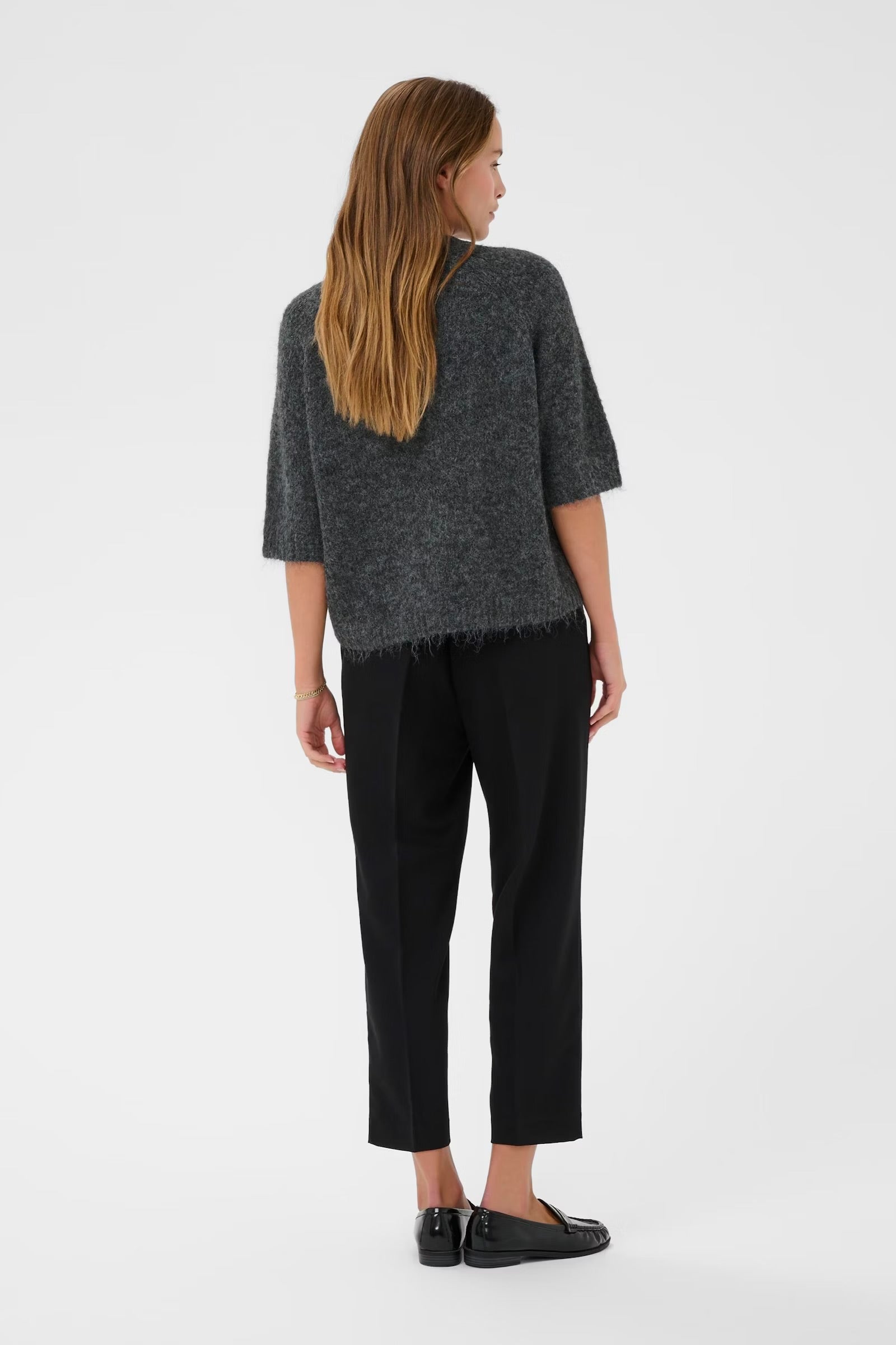 KAFFE EMILIE CROPPED KNIT PULLOVER