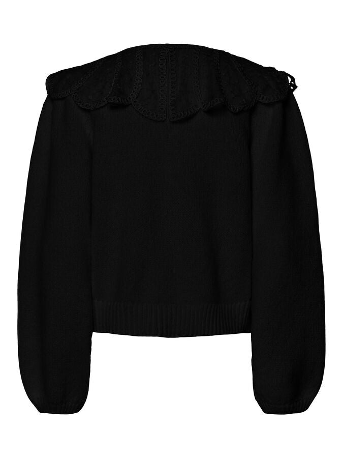 PIECES ABBY LS LACE COLLAR KNIT CARDIGAN