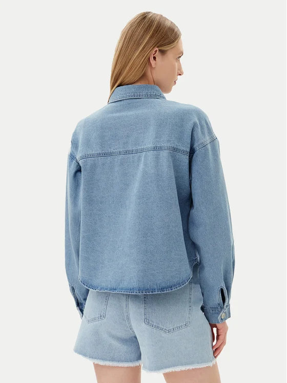 PIECES TAMRA RHINESTONE DENIM JACKET