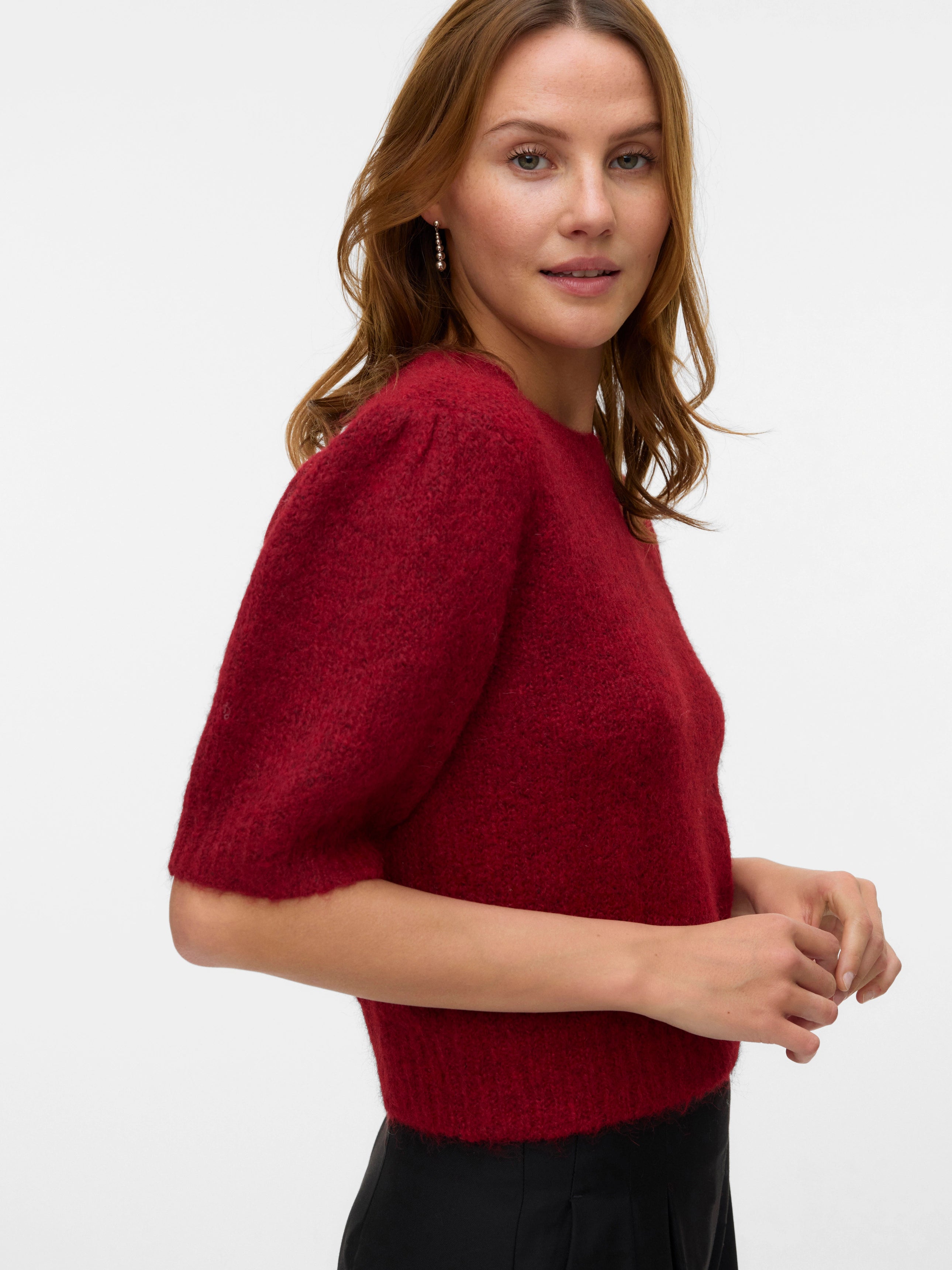 VERO MODA NOVAH SS O-NECK PUFF PULLOVER