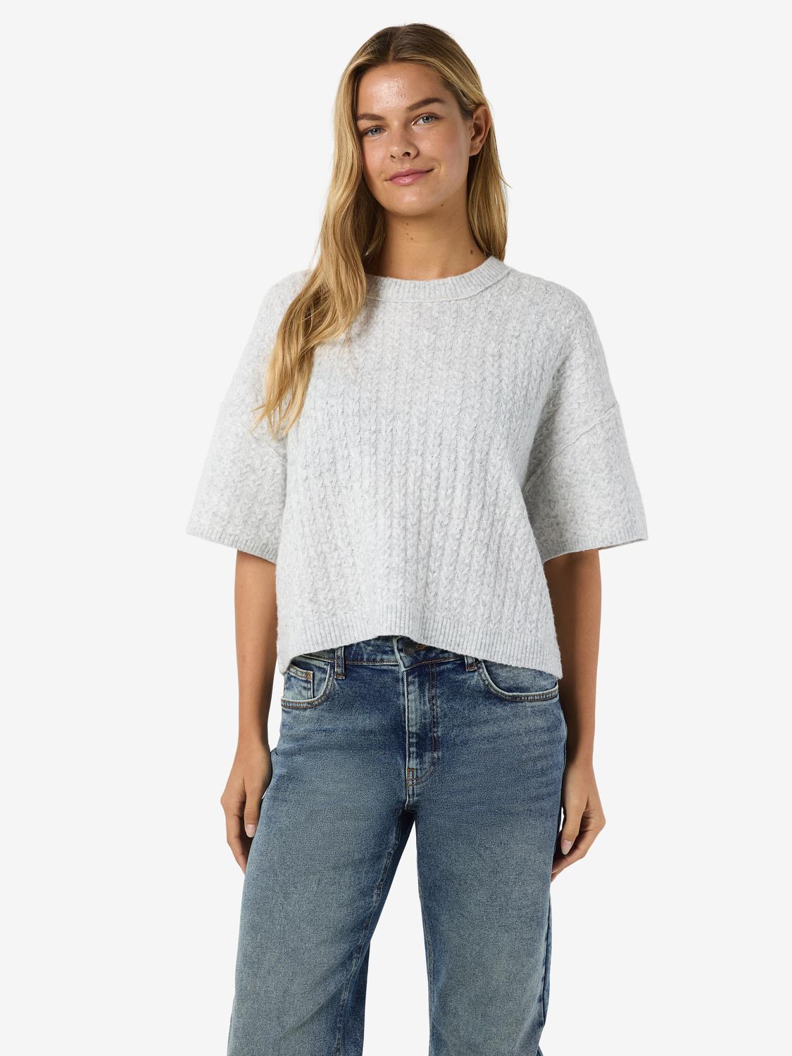 NOISY MAY SMILLA S/S CABLE KNIT TOP