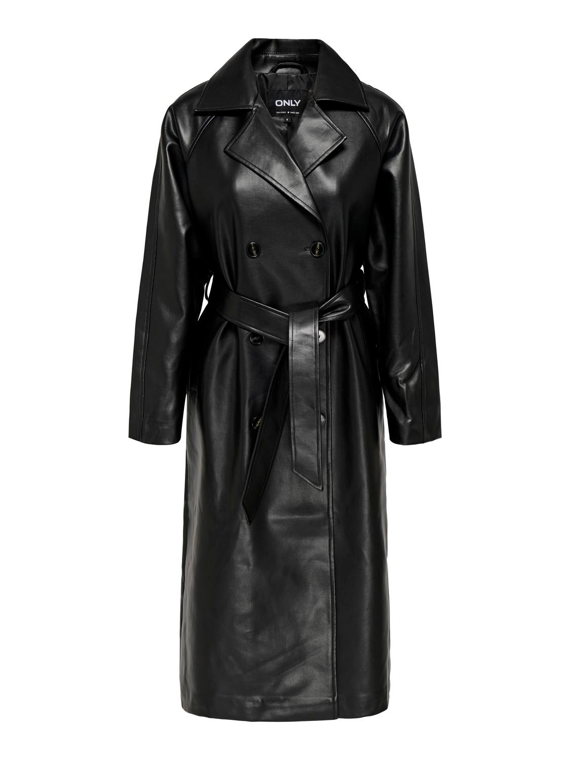 ONLY BINA FAUX LEATHER TRENCHCOAT