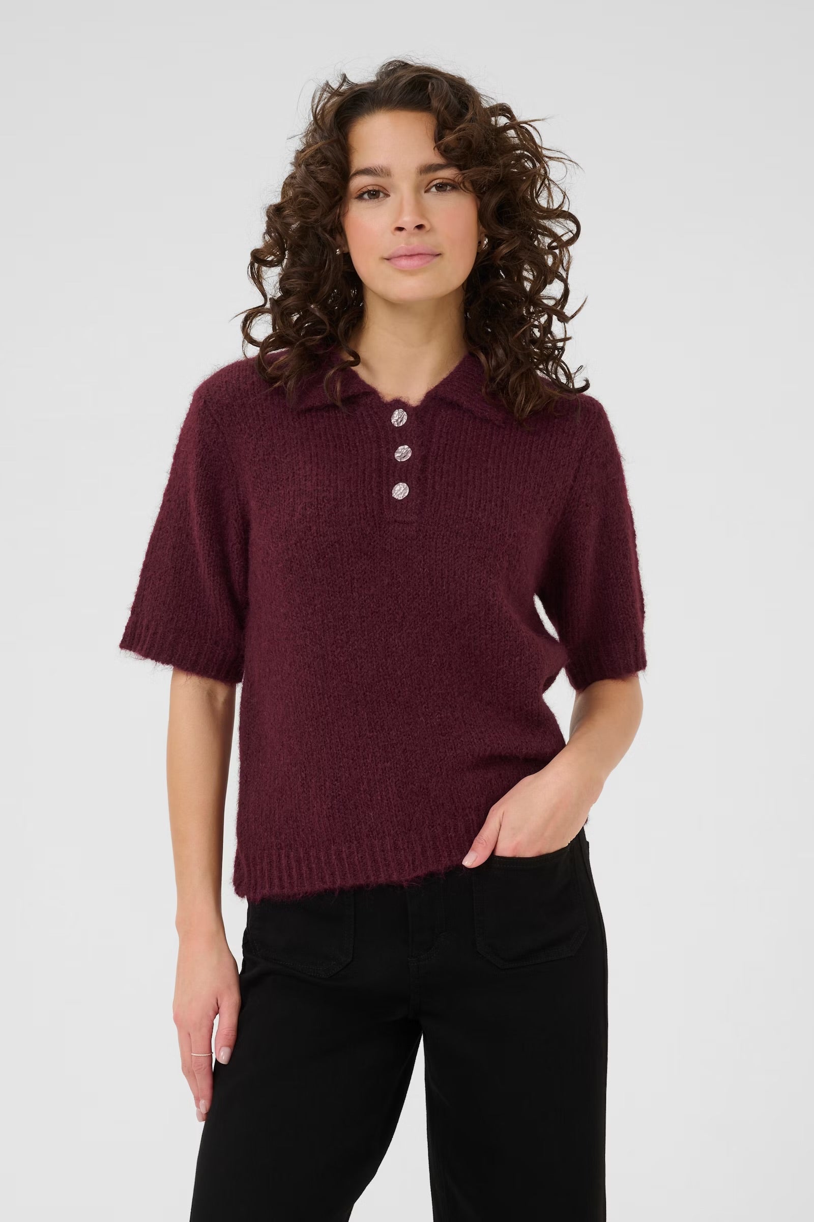 KAFFE EMILIE POLO PULLOVER