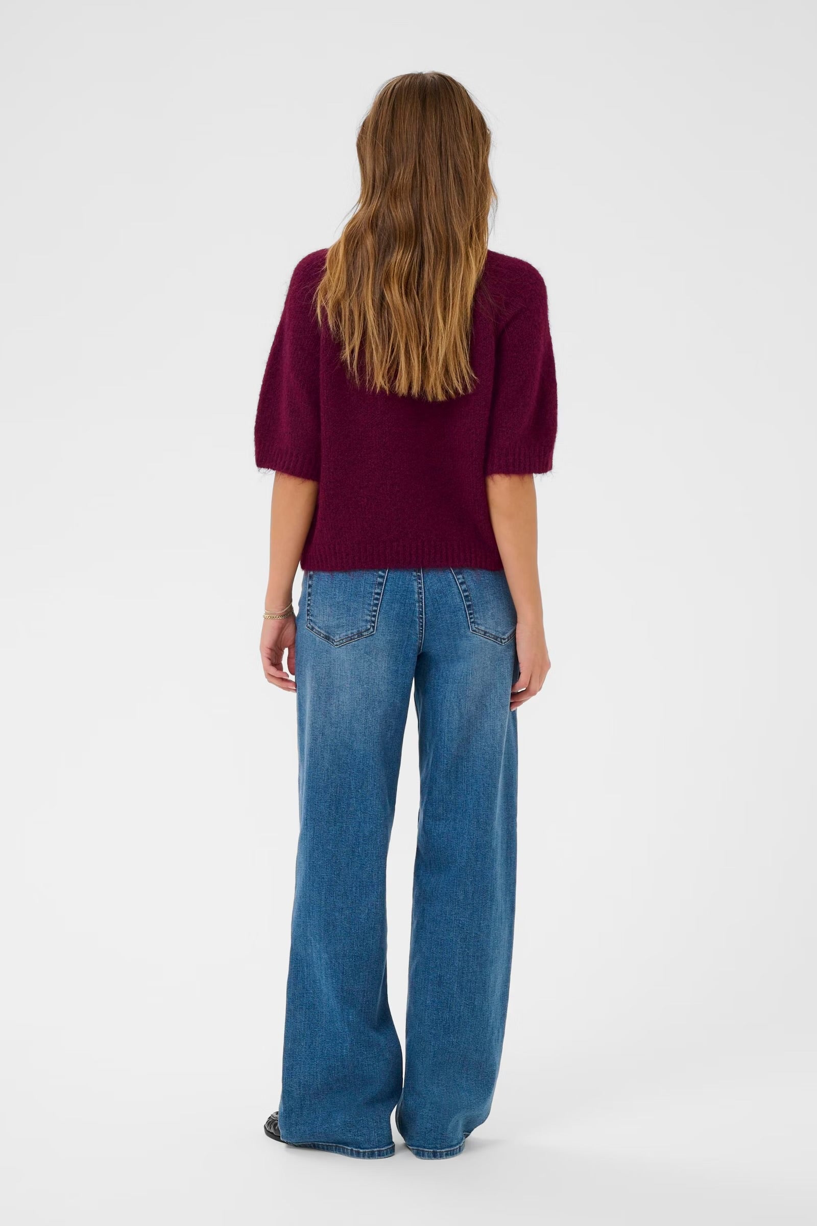 KAFFE EMILIE CROPPED KNIT PULLOVER