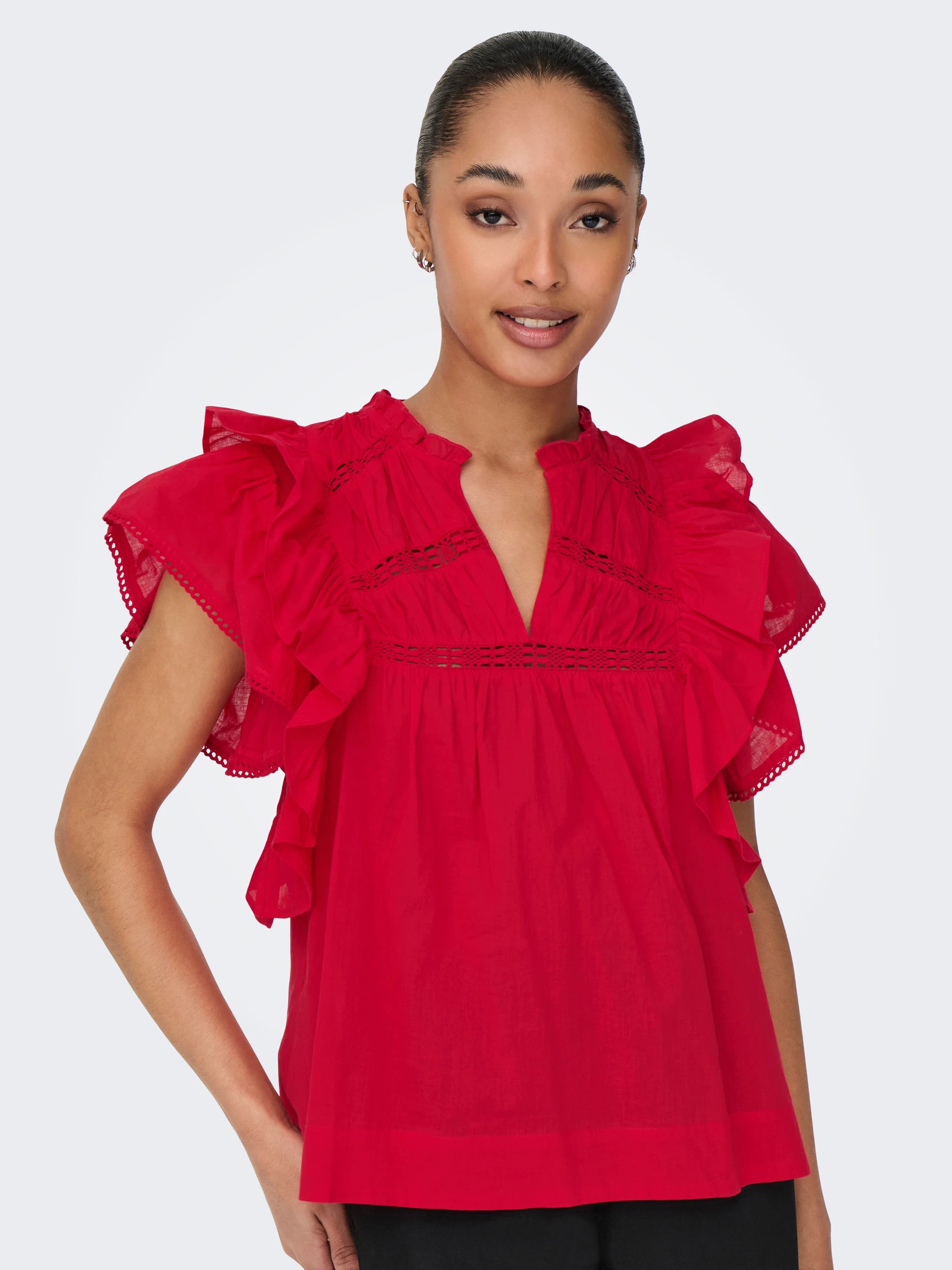 ONLY SUNNY LIFE CAPSL FRILL TOP