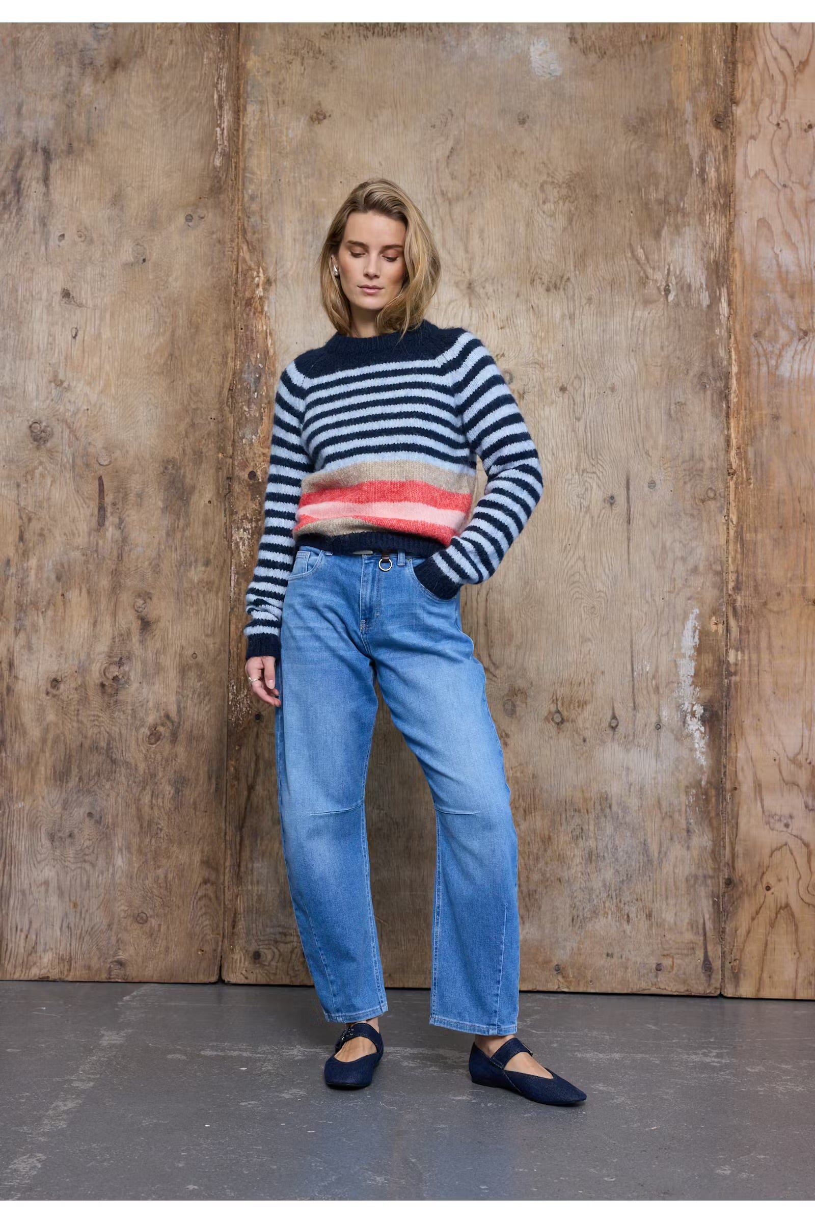 PULZ JEANS ABENA STRIPED PULLOVER