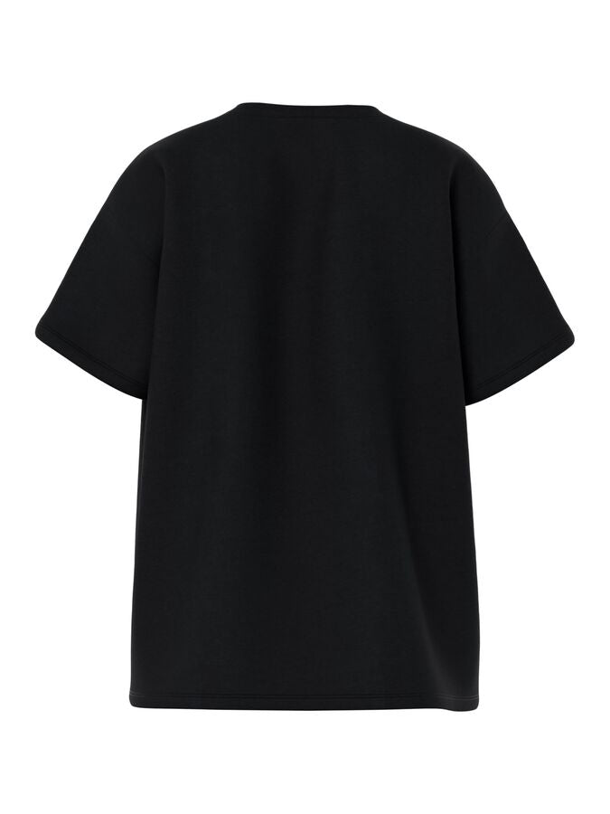 PIECES SKYLAR SS OVERSIZED TEE - BLACK