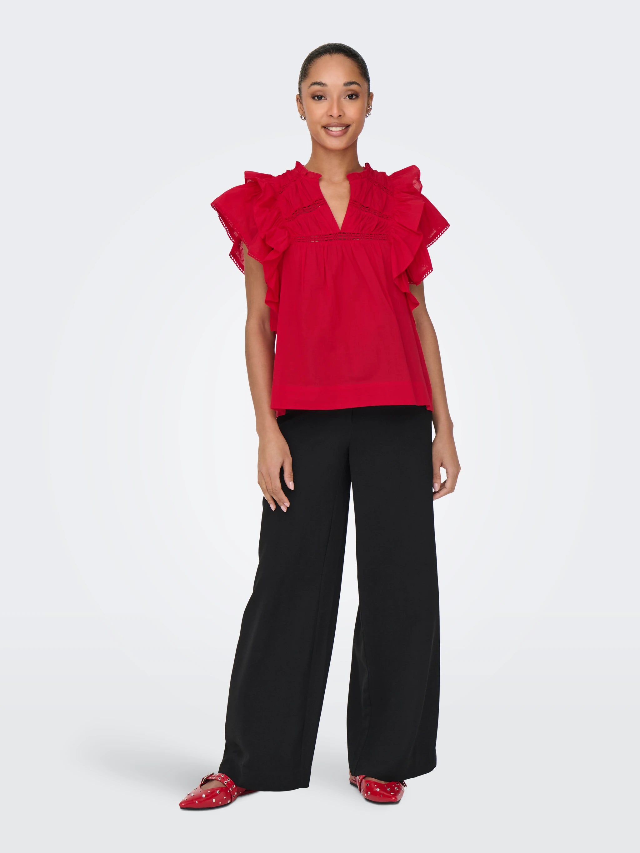 ONLY SUNNY LIFE CAPSL FRILL TOP