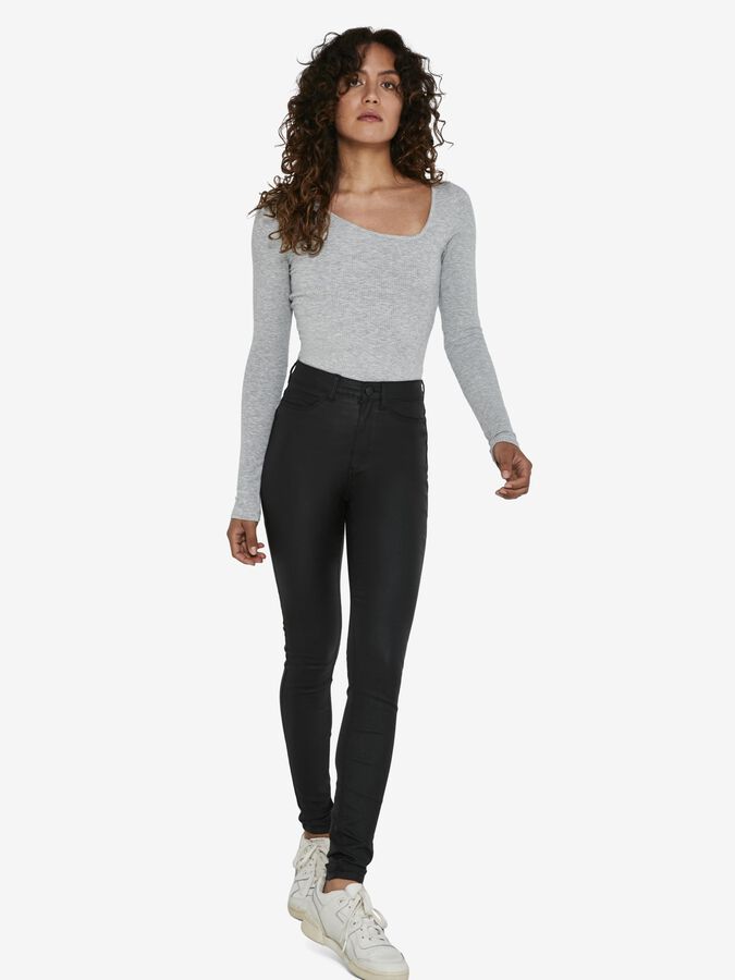 NOISY MAY CALLIE HW SKINNY COATED PANTS