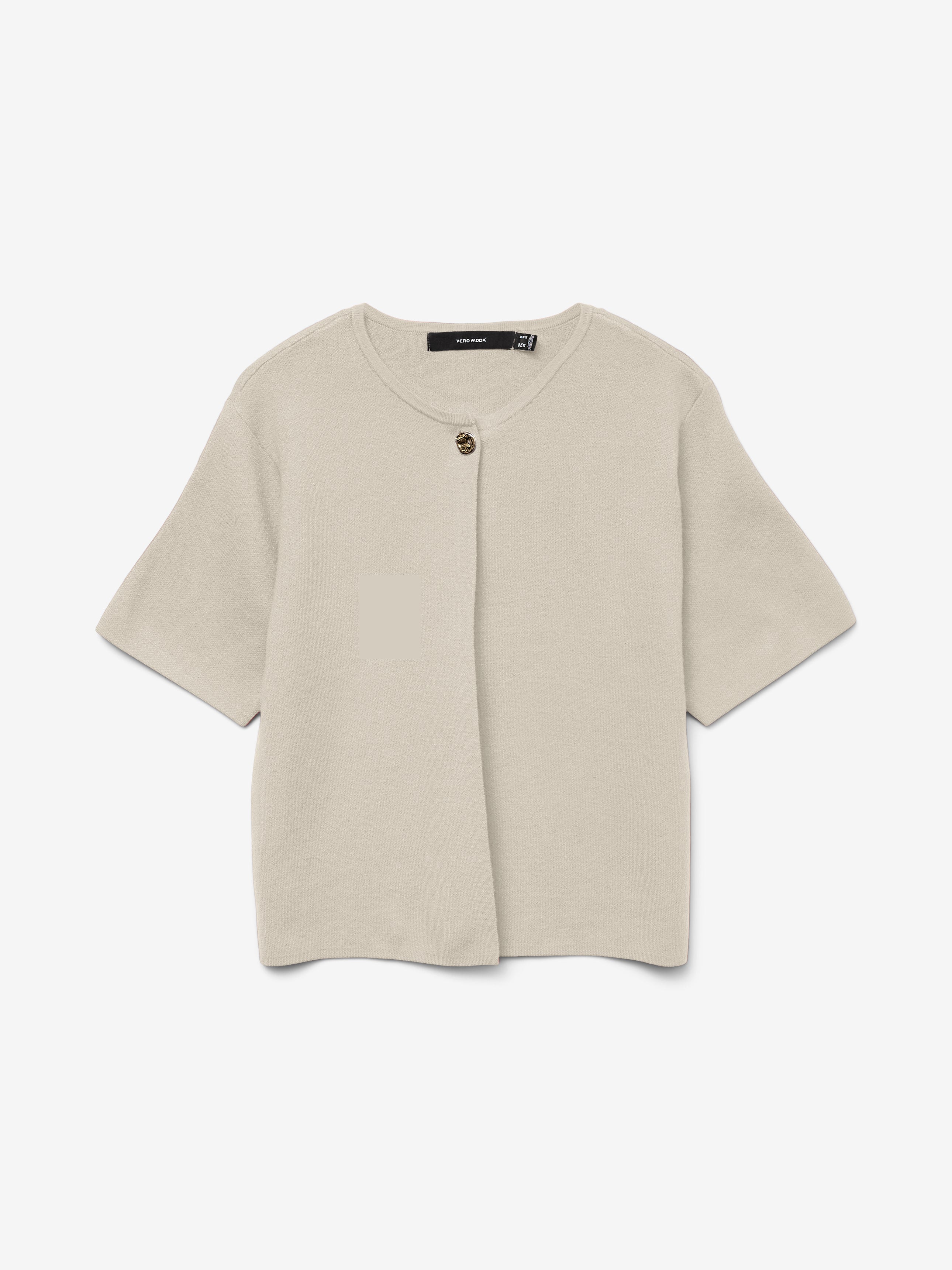 VERO MODA GOLD SS O-NECK ONE BUTTON CARDIGAN