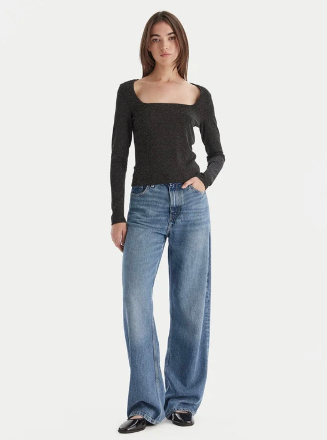 VERO MODA KANVA LS SQUARE NECK TOP