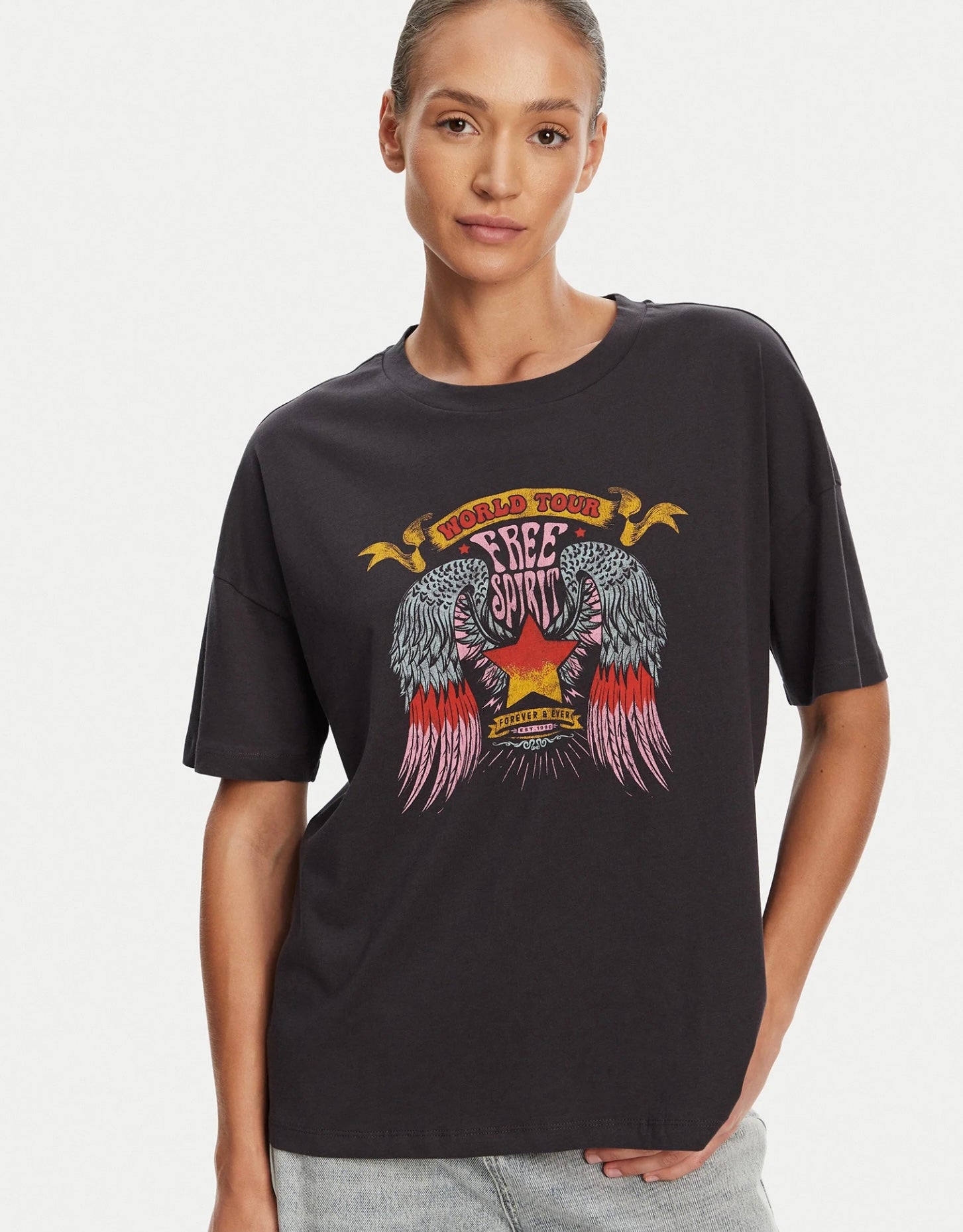 NOISY MAY IDA SS VINTAGE PRINT T-SHIRT