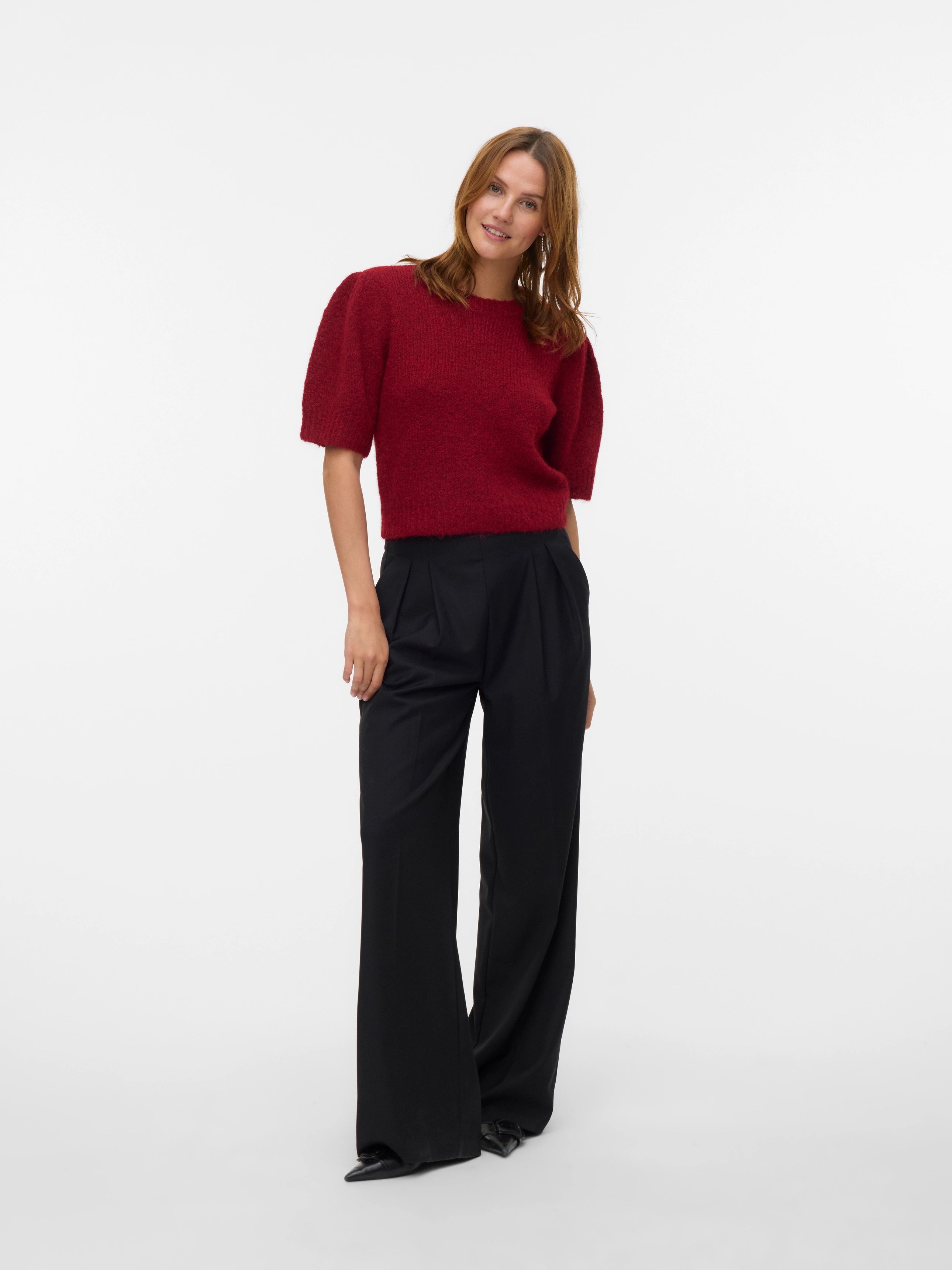 VERO MODA NOVAH SS O-NECK PUFF PULLOVER