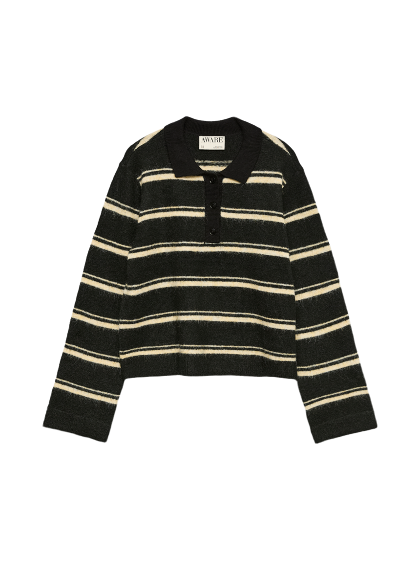 AWARE TACEY LS POLO KNIT